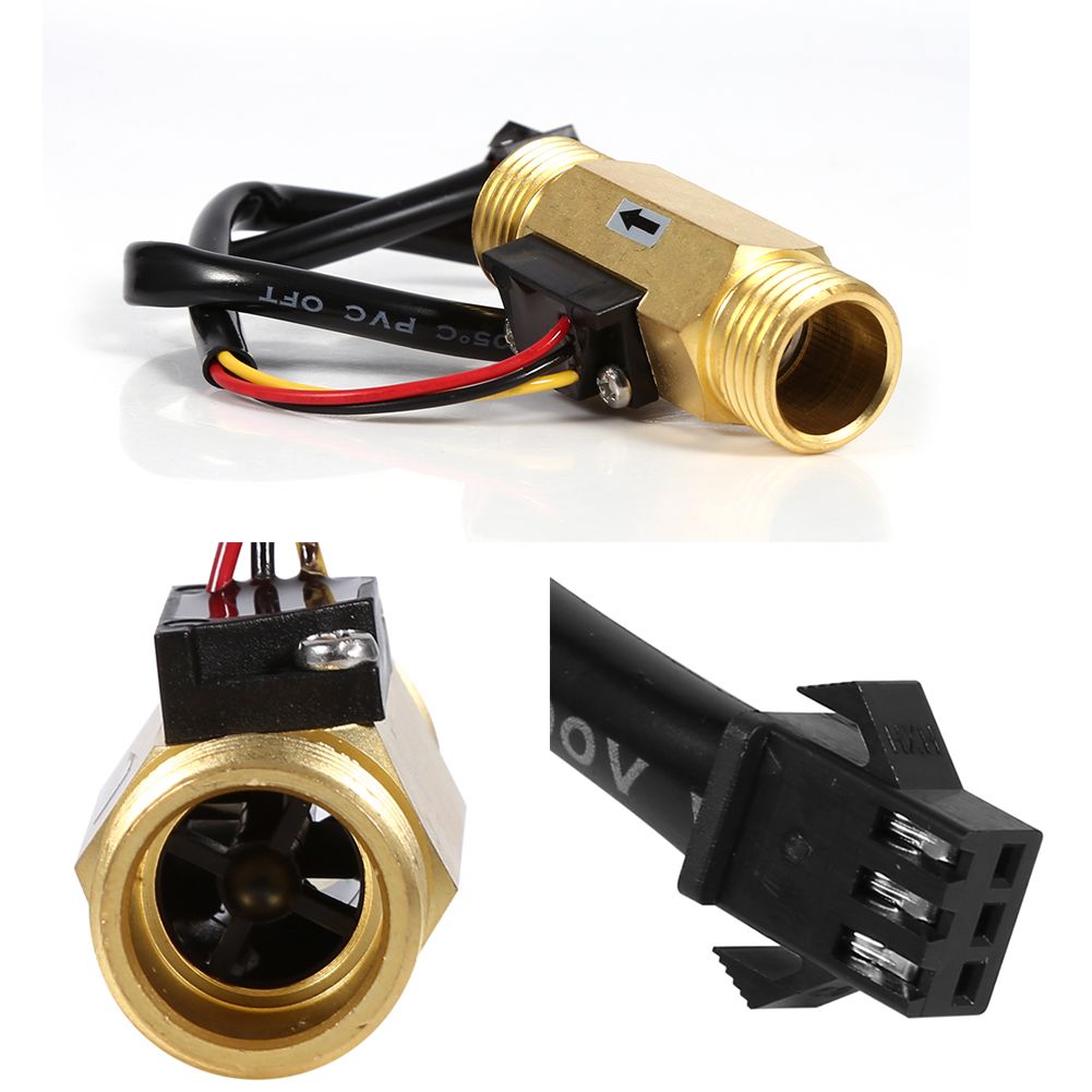 1Pc New G1/2" Copper Hall Effect Liquid Water Flow Sensor Switch Flowmeter view 8