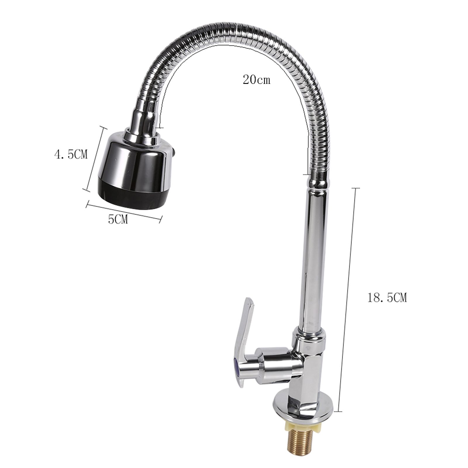 Zinc Alloy Swivel Spout Single Handle Sink Kitchen Faucet Pull Down Spray Cold view 10