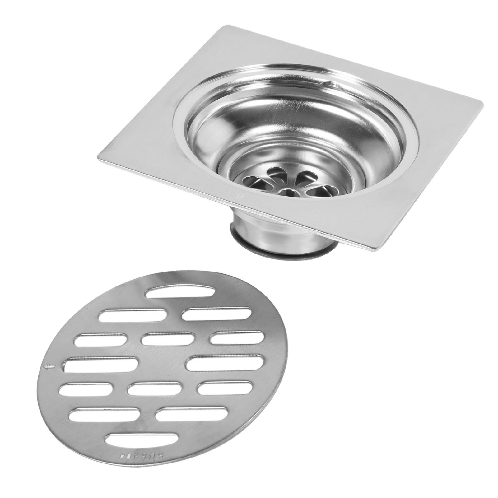 Thick Stainless Steel Square Antiodor Bathroom Floor Drain Cover Waste Gate view 4