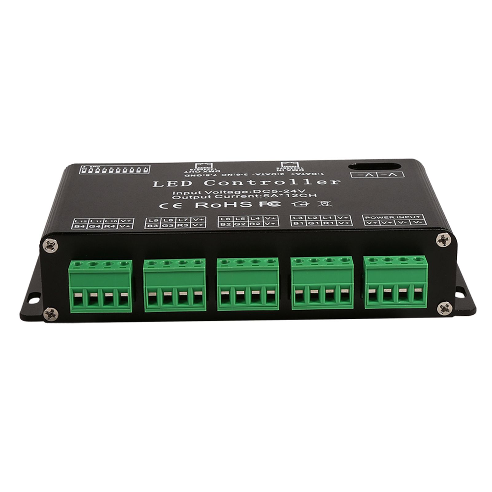 DC5V-24V 6 Channel RGB LED Controller DMX Decoder Driver Strip Module Black Color view 4