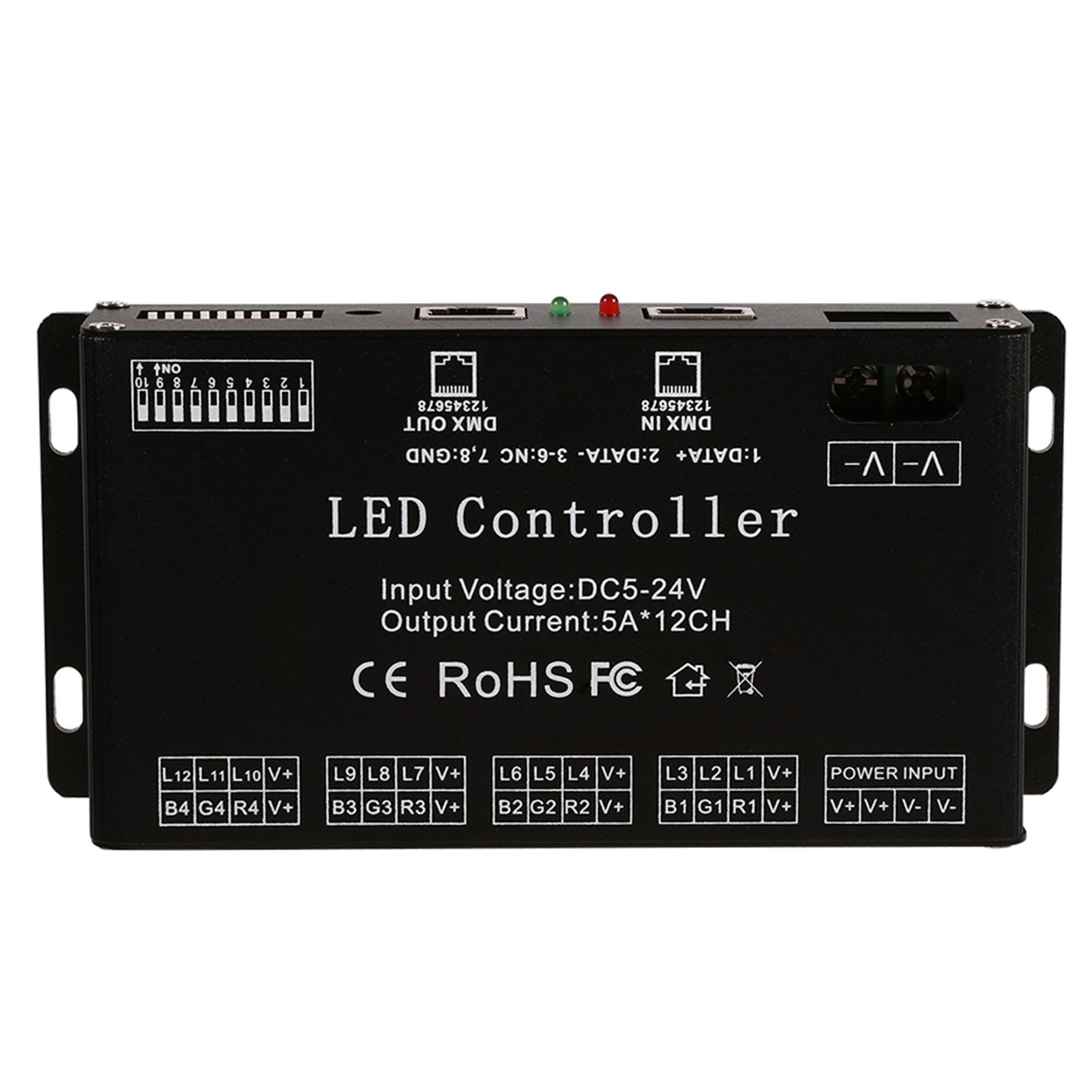 DC5V-24V 6 Channel RGB LED Controller DMX Decoder Driver Strip Module Black Color view 7