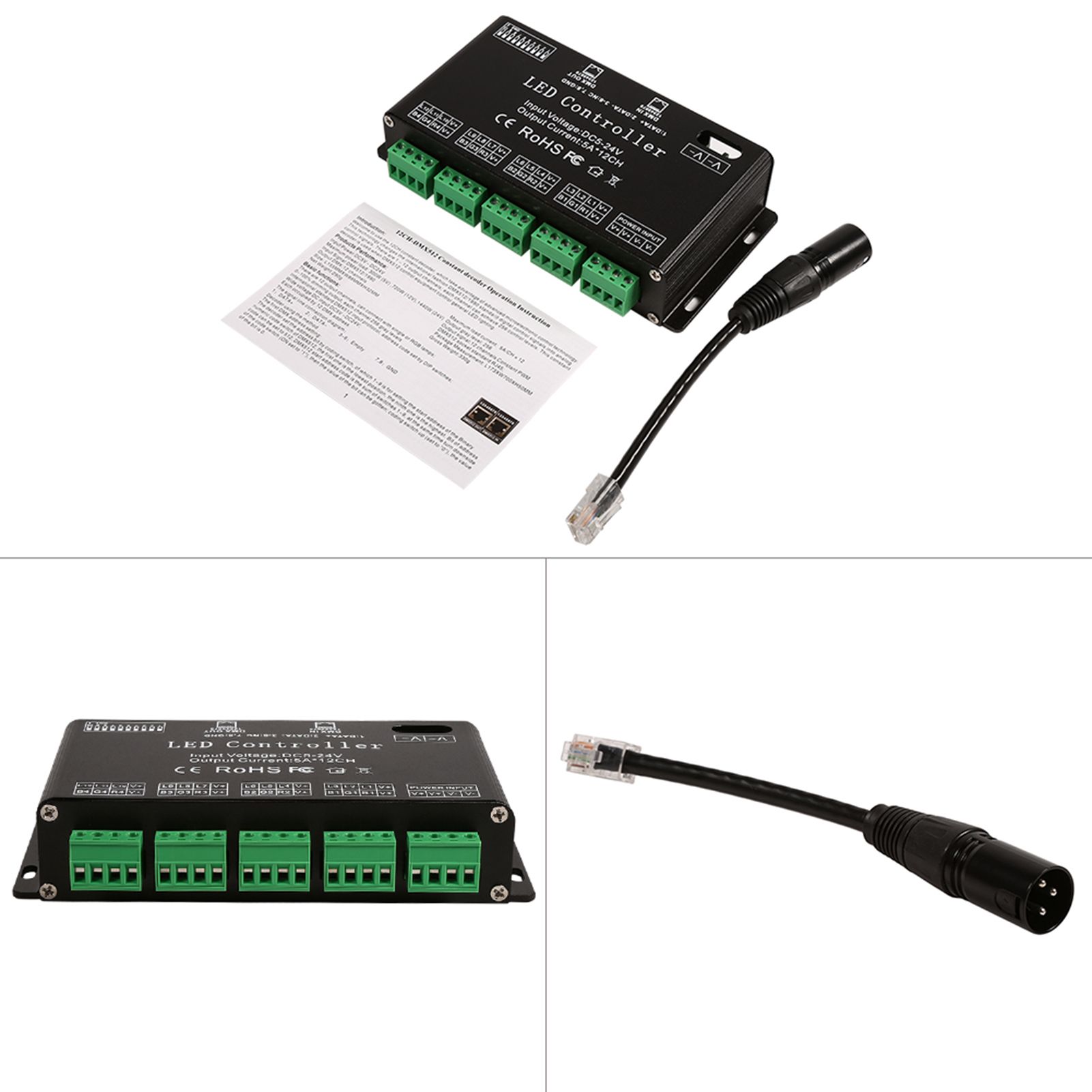 DC5V-24V 6 Channel RGB LED Controller DMX Decoder Driver Strip Module Black Color view 9