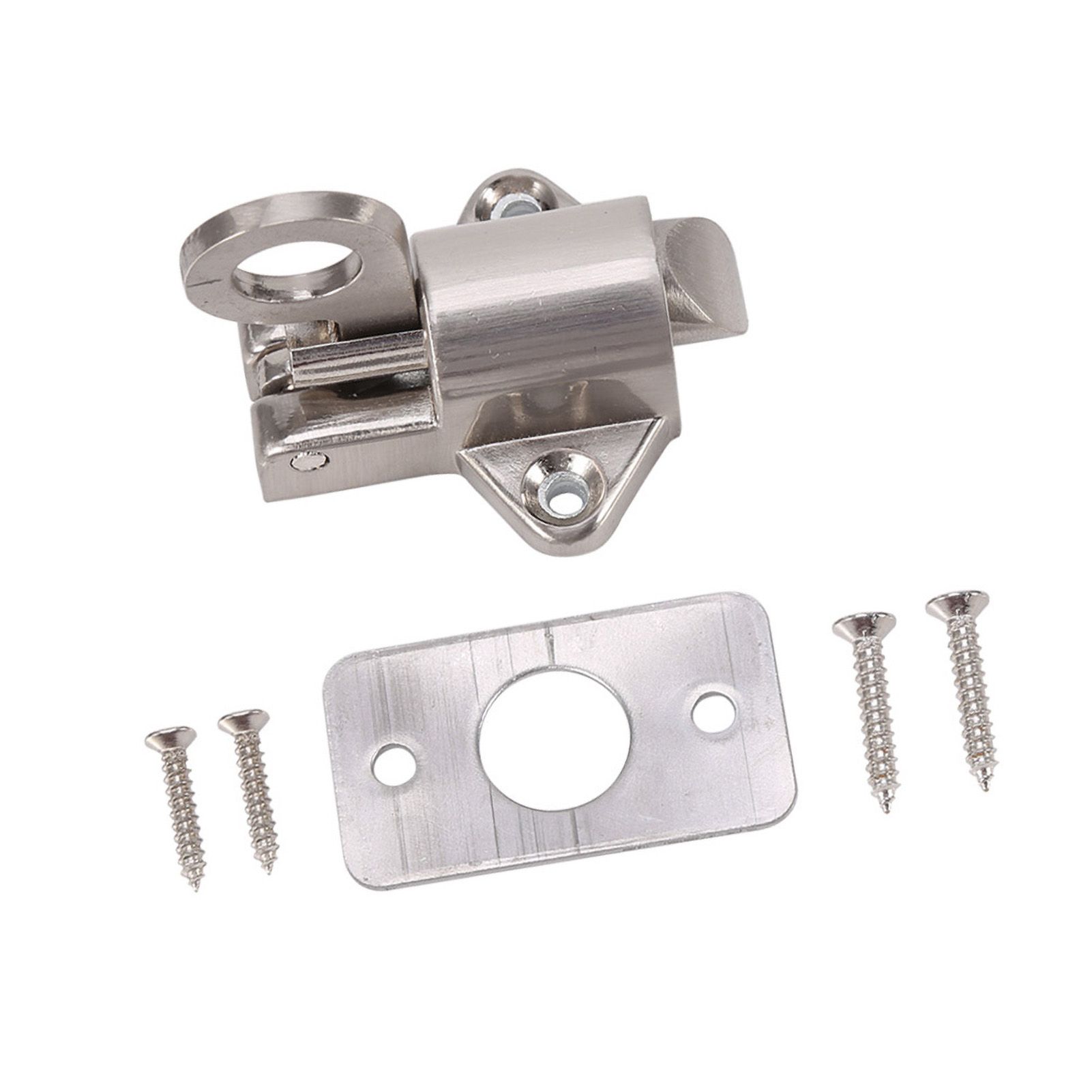 Window Gate Security Pull Ring Spring Bounce Door Bolt Aluminum Latch Lock view 2
