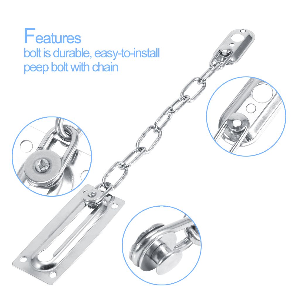 Stainless Steel Safety Guard Door Chain Security Lock Latch With Screws(Silver) view 11