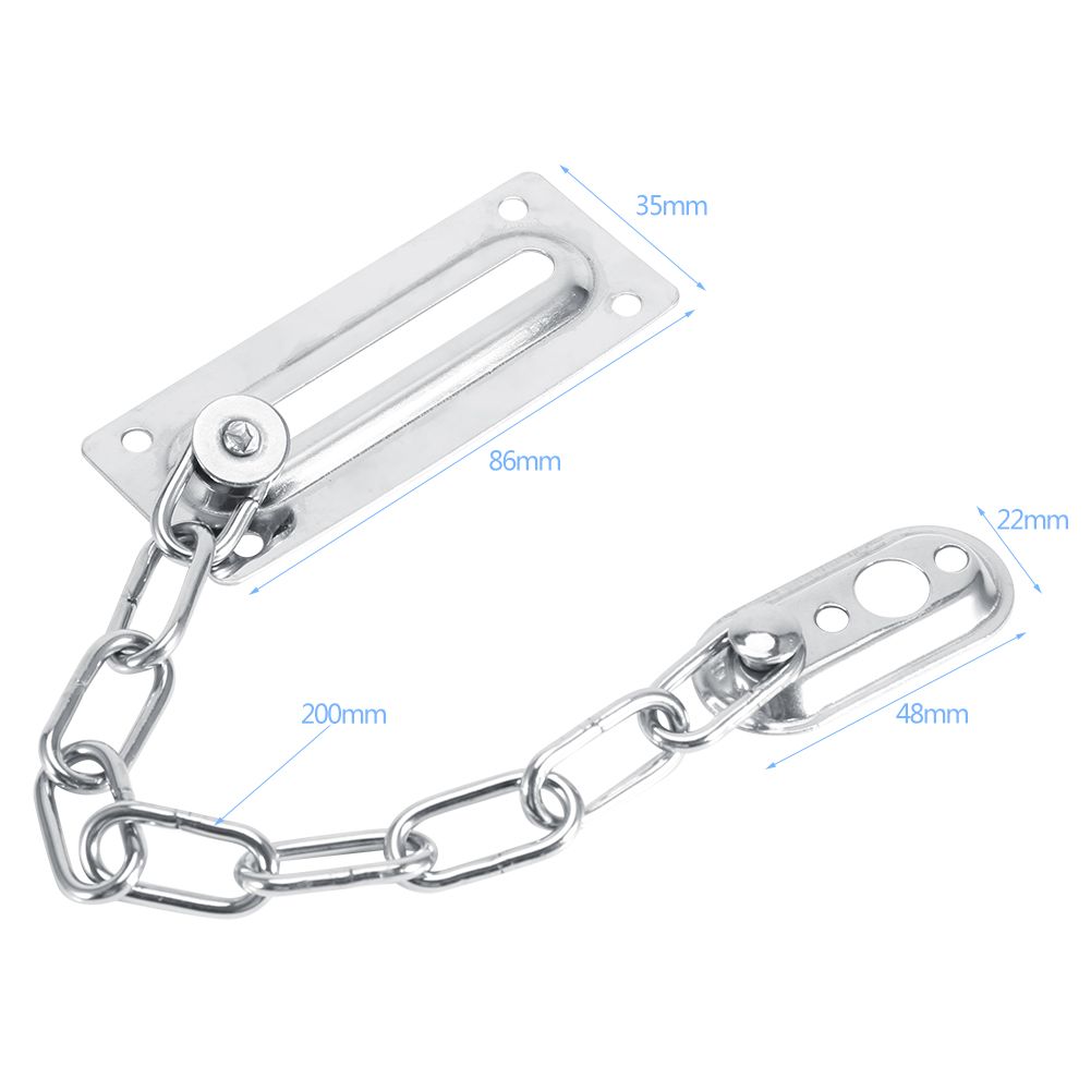 Stainless Steel Safety Guard Door Chain Security Lock Latch With Screws(Silver) view 12