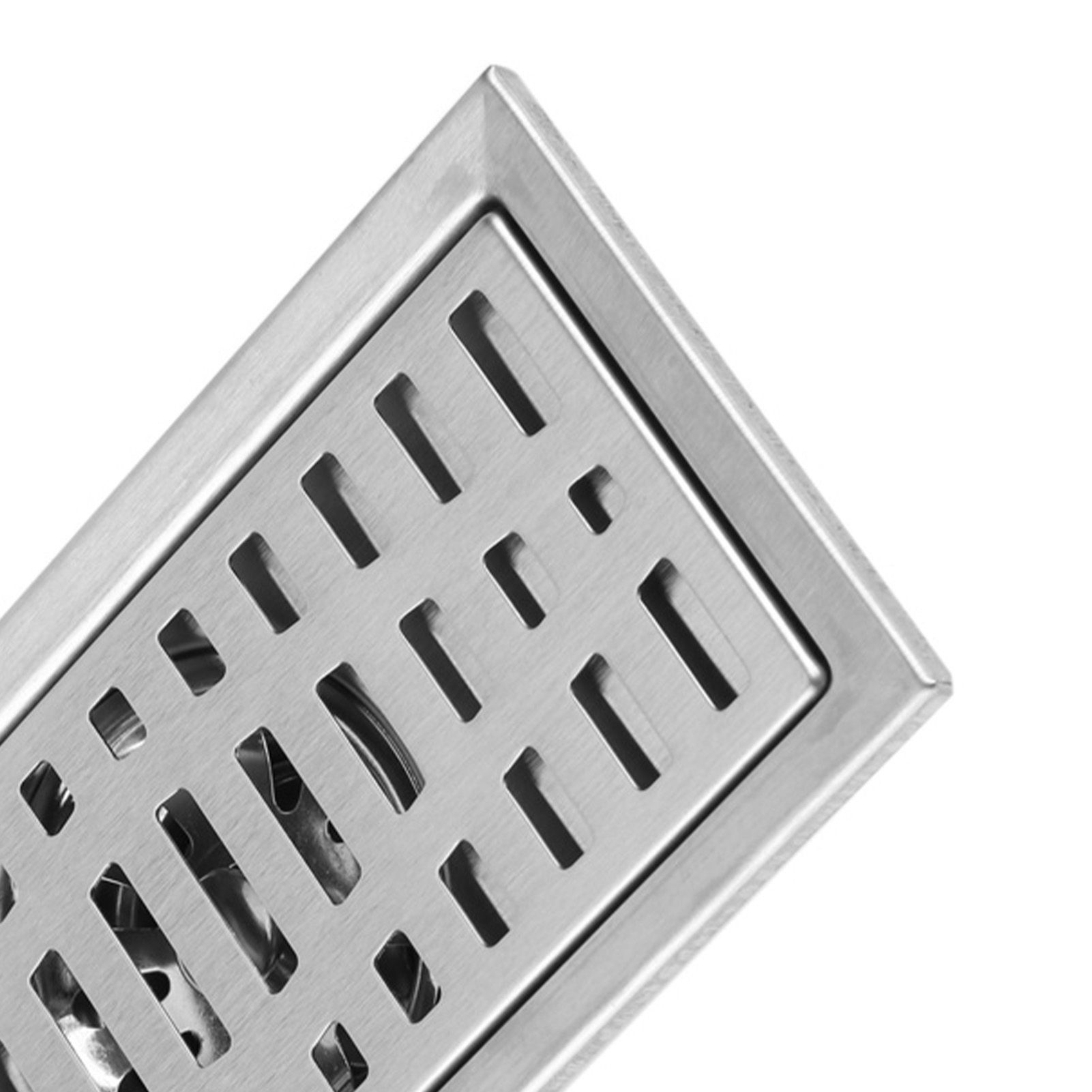 20x10cm Rectangle Stainless Steel Floor Drain Bathroom Shower Kitchen Waste Grate view 14
