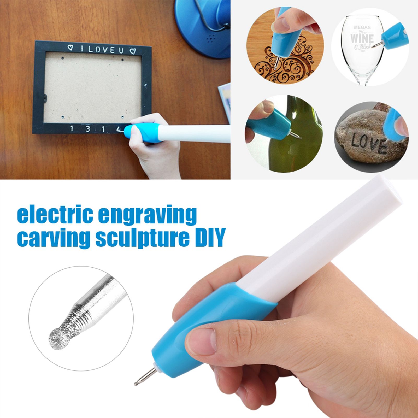 Mini Electric Engraving Machine Handheld Carving Pen Glass Metal Plastic Wood view 14