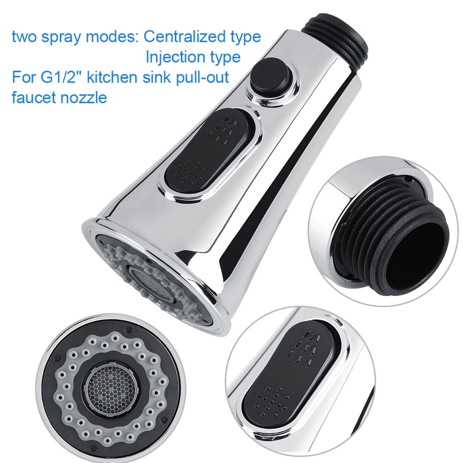 ABS Pull Out Faucet Sprayer Kitchen Bathroom Tap Shower Spray Head Replacement view 11