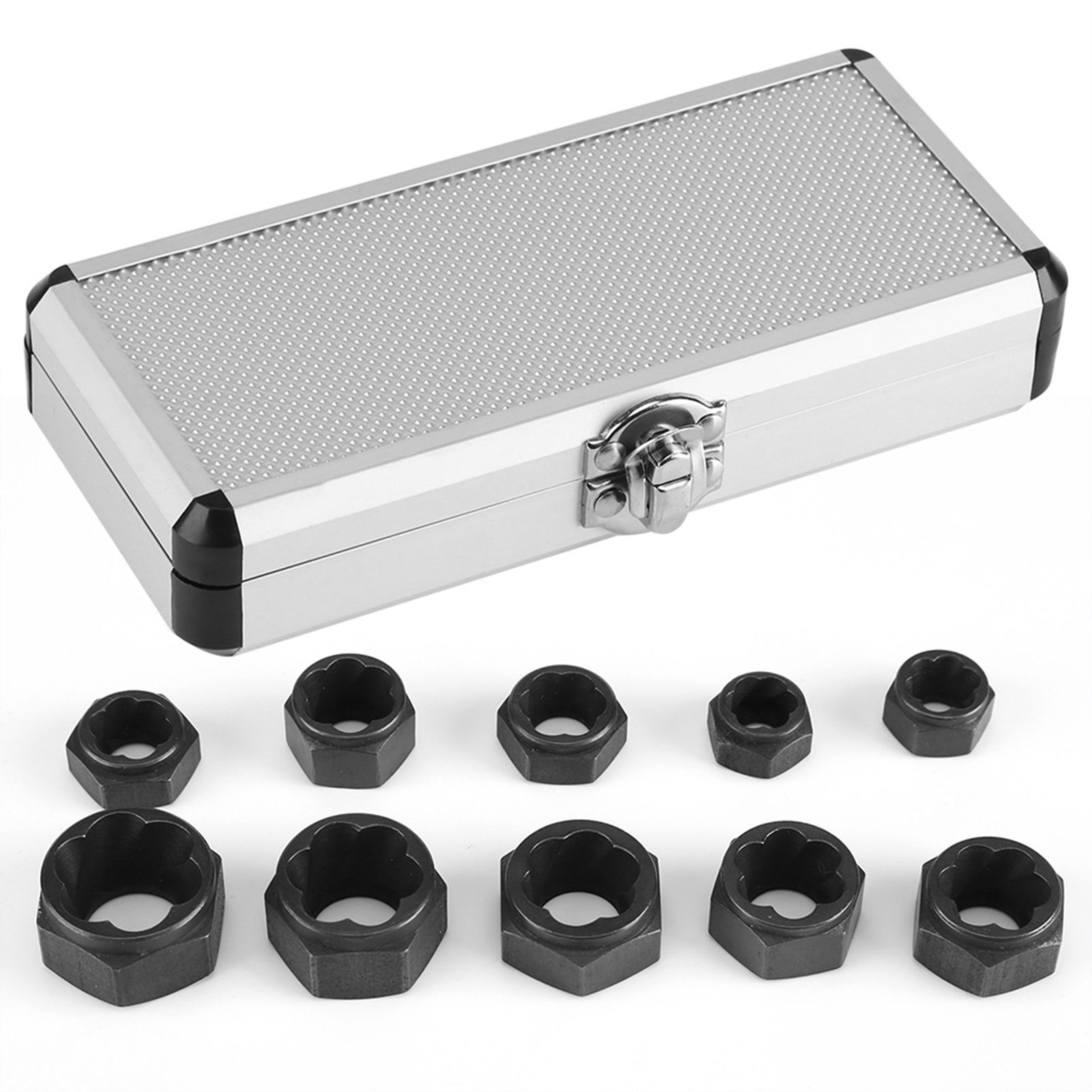 10 Pieces Damaged Bolt Nut Screw Remover Extractor Removal Set Threading Tools Kit view 11