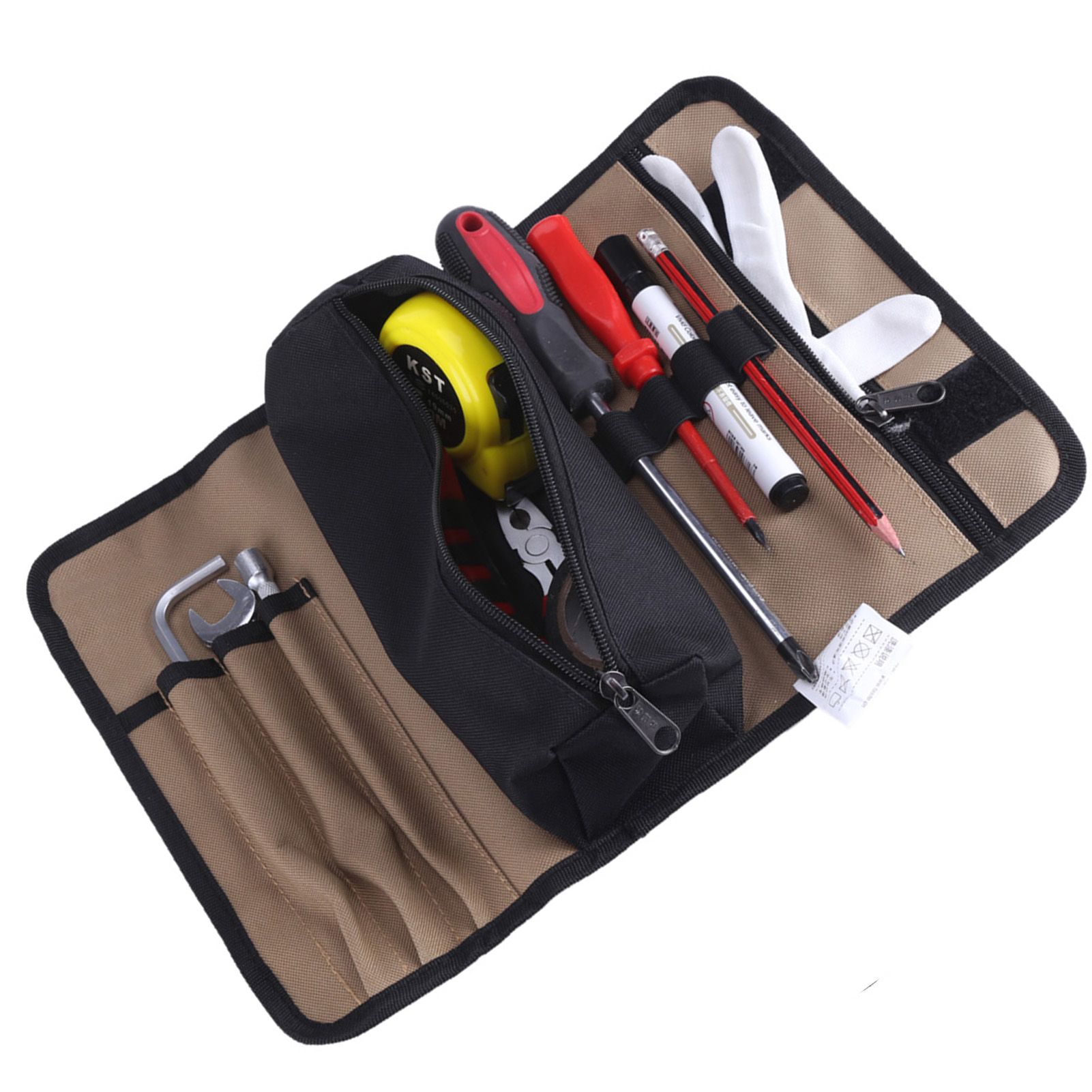 36 * 25cm Durable Waterproof Canvas Electrician Roll Up Hardware Tools Storage Bag view 2