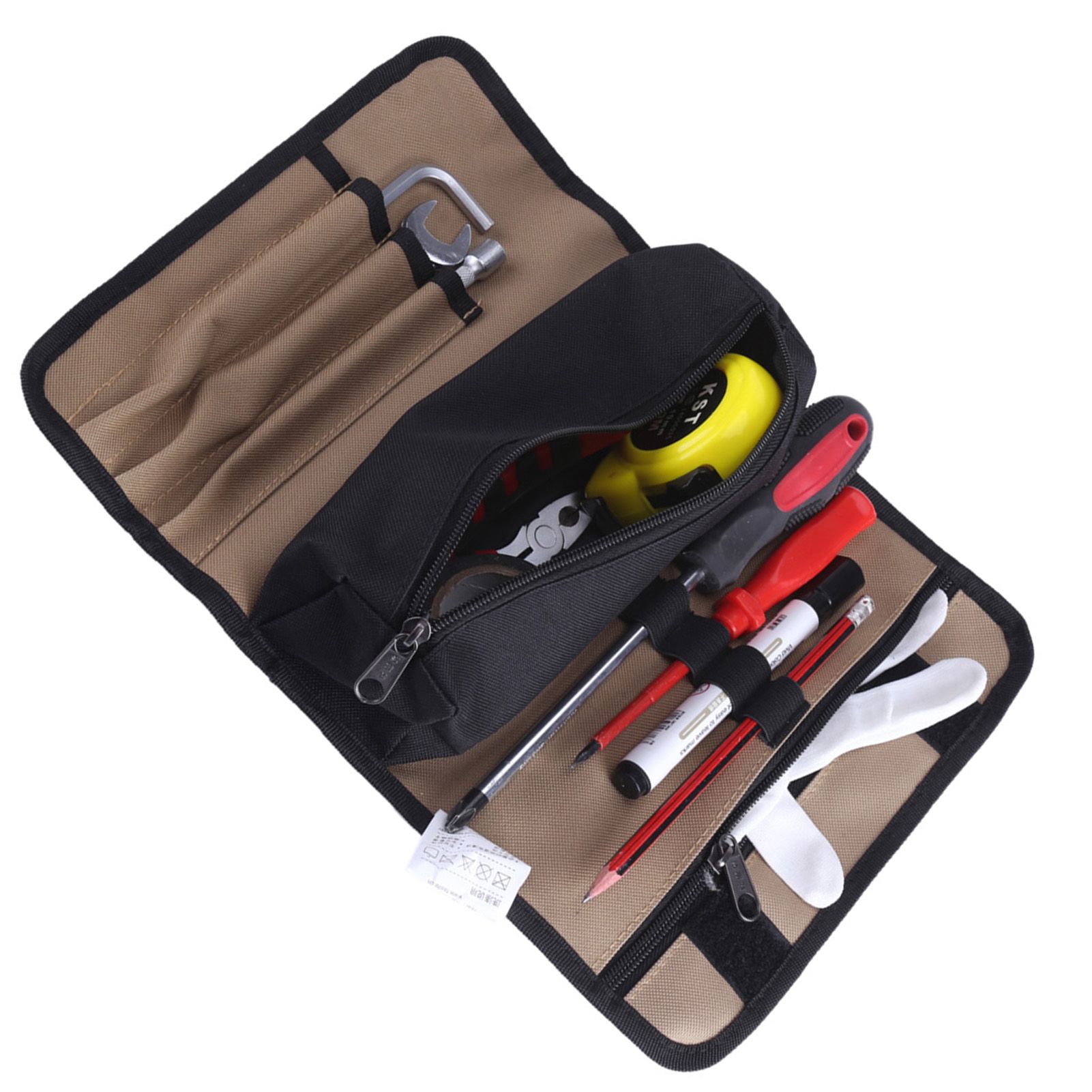 36 * 25cm Durable Waterproof Canvas Electrician Roll Up Hardware Tools Storage Bag view 10