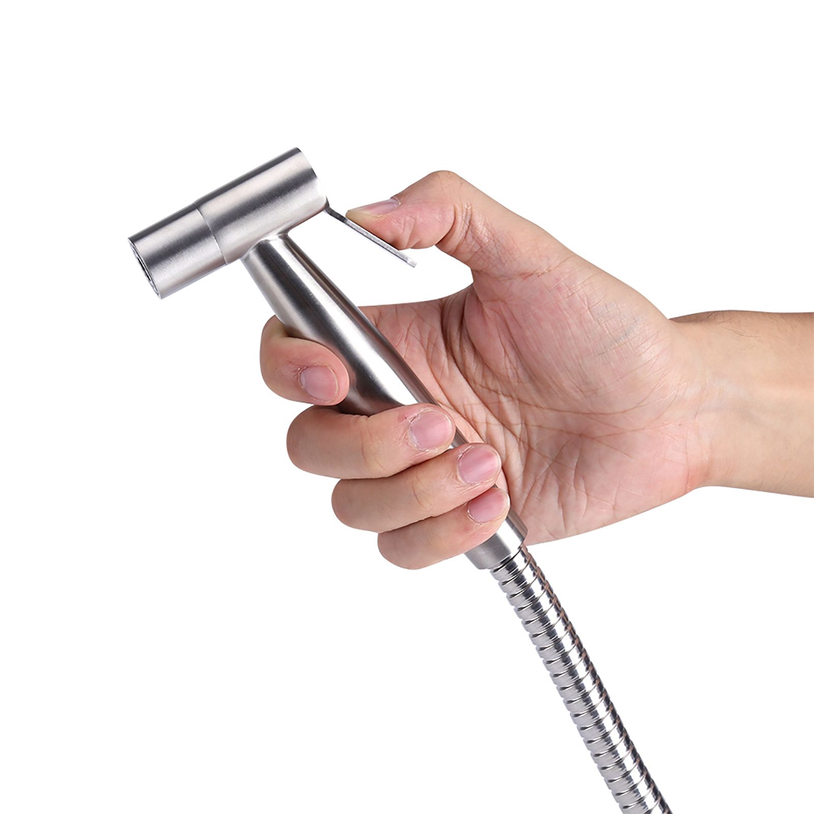3Pcs Stainless Steel Handheld Bidet Sprayer Set with Hose and Holder Toilet view 3