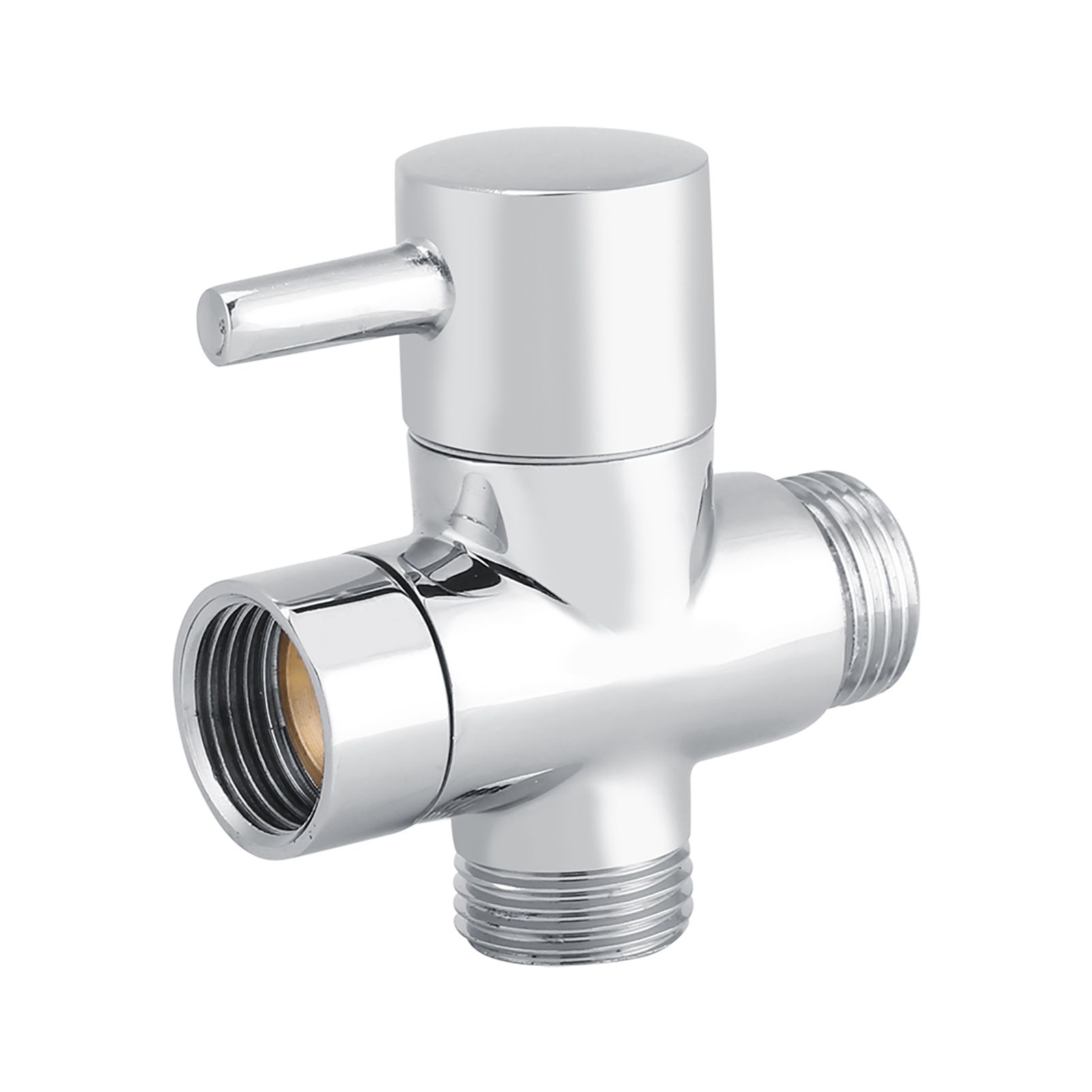 3-Way T Shape Diverter Shut Off Valve Shower Toilet Bidet Sprayer Water view 2