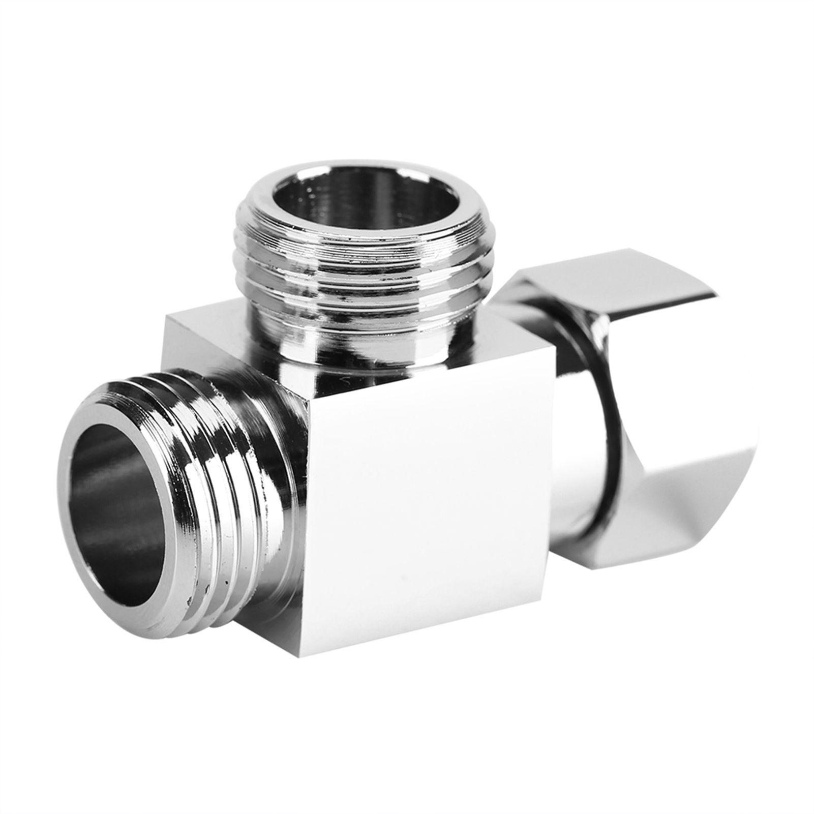 3 Way Brass Chrome Diverter G1/2" T Shape Adapter Value for Shower Arm Mounted