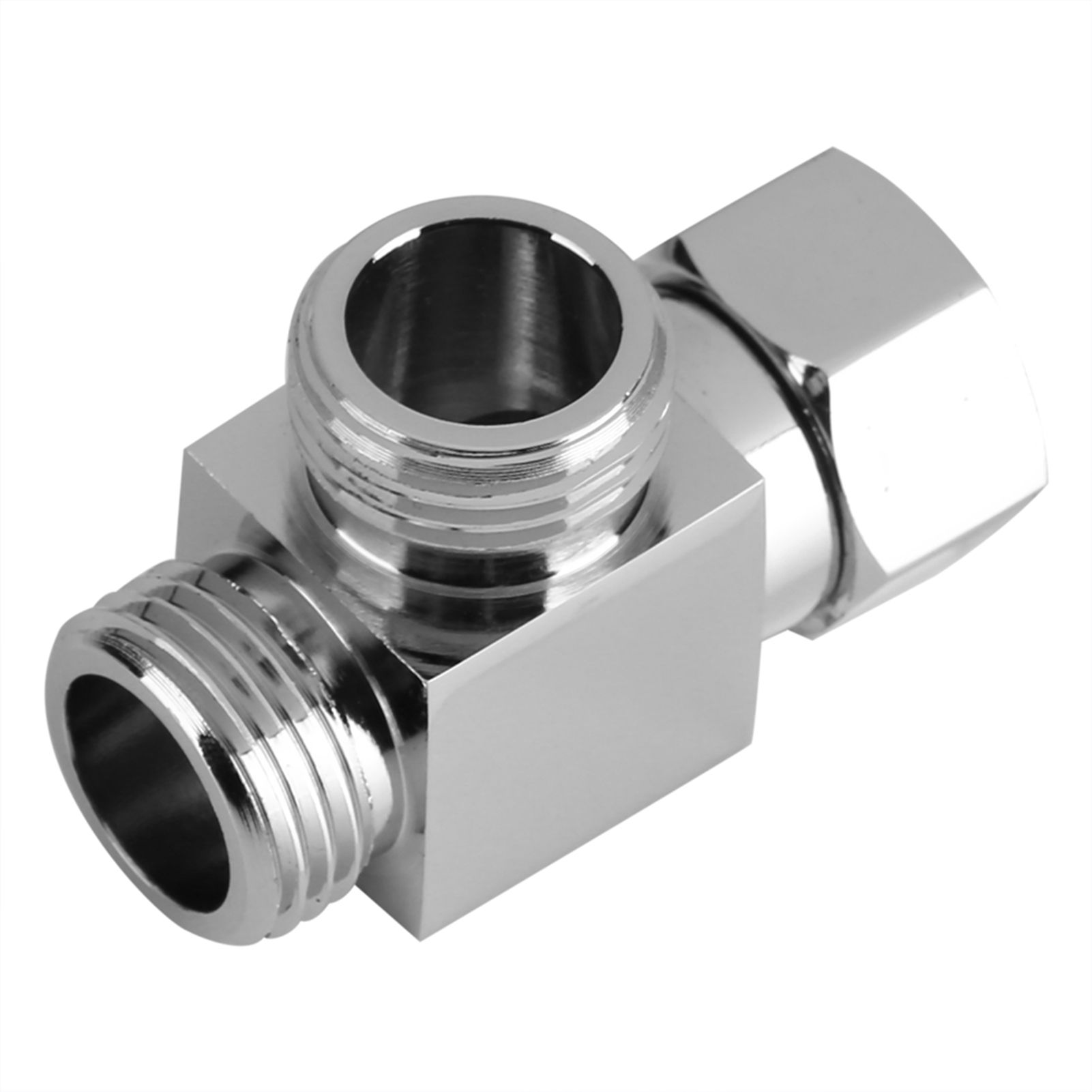 3 Way Brass Chrome Diverter G1/2" T Shape Adapter Value for Shower Arm Mounted view 3