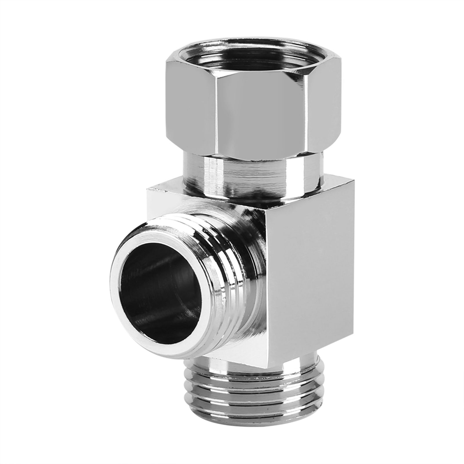 3 Way Brass Chrome Diverter G1/2" T Shape Adapter Value for Shower Arm Mounted view 6
