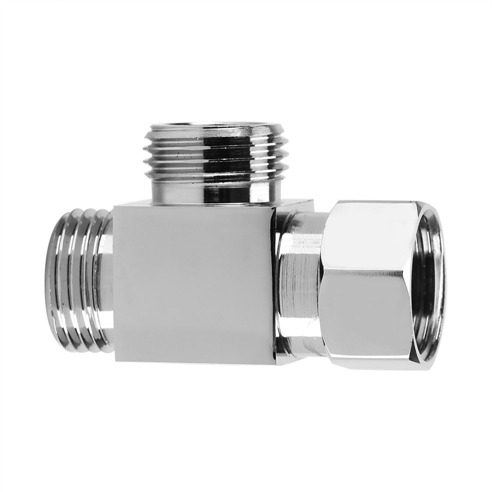 3 Way Brass Chrome Diverter G1/2" T Shape Adapter Value for Shower Arm Mounted view 9