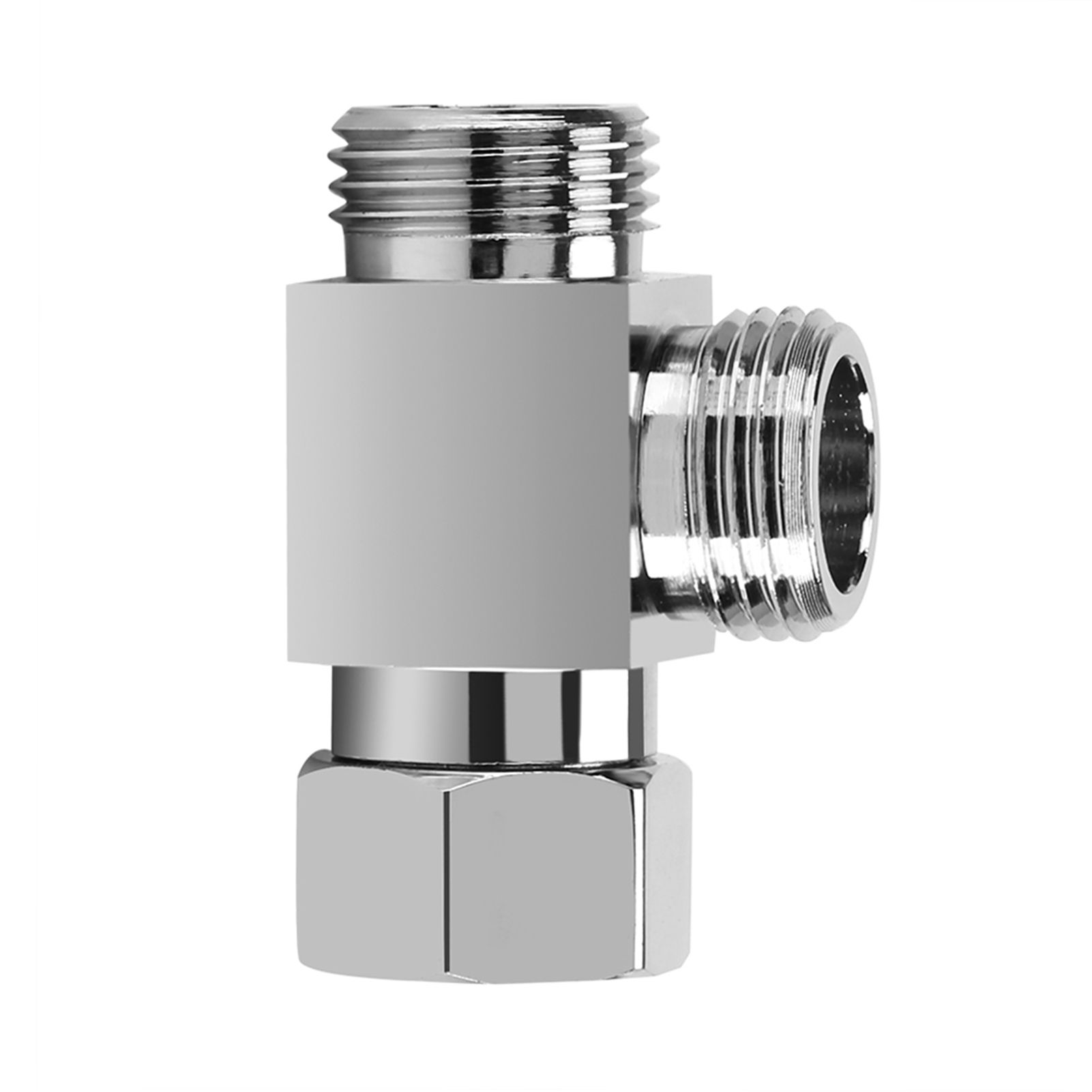 3 Way Brass Chrome Diverter G1/2" T Shape Adapter Value for Shower Arm Mounted view 10