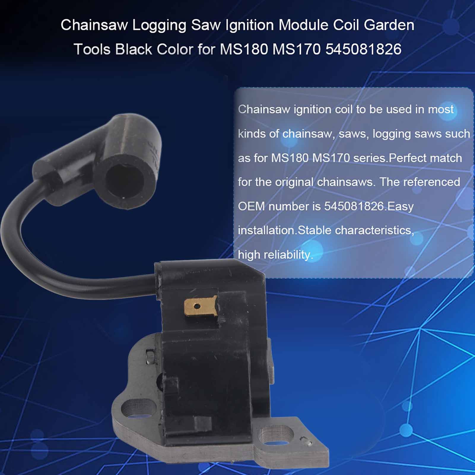 Chainsaw Logging Saw Ignition Module Coil Garden Tools Black Color for MS180 MS170 view 12
