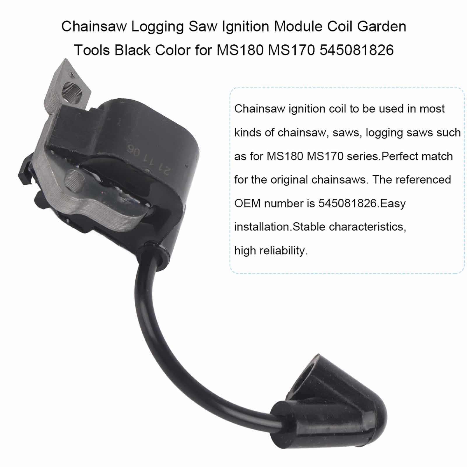 Chainsaw Logging Saw Ignition Module Coil Garden Tools Black Color for MS180 MS170 view 13