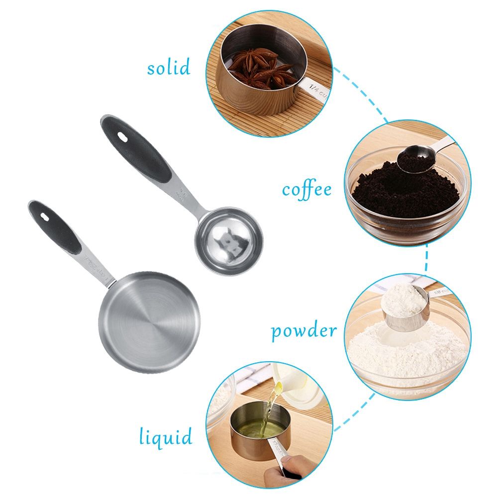 Ejoyous 10 Pieces Stainless Steel Measuring Cups and Spoons with Silicone view 11