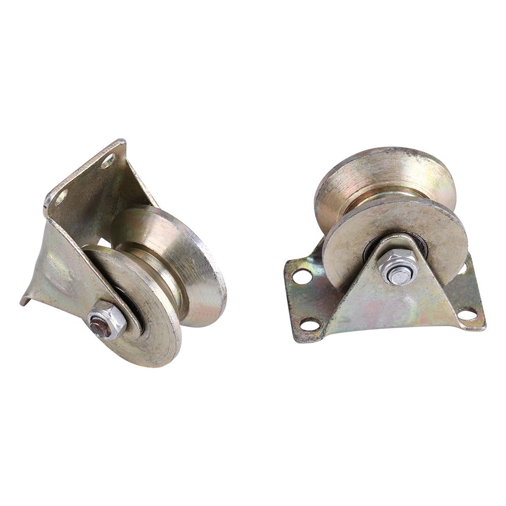 2pcs 2" V Type Wheel Track Rail W/ Bracket Sliding Gate Roller Steel view 6