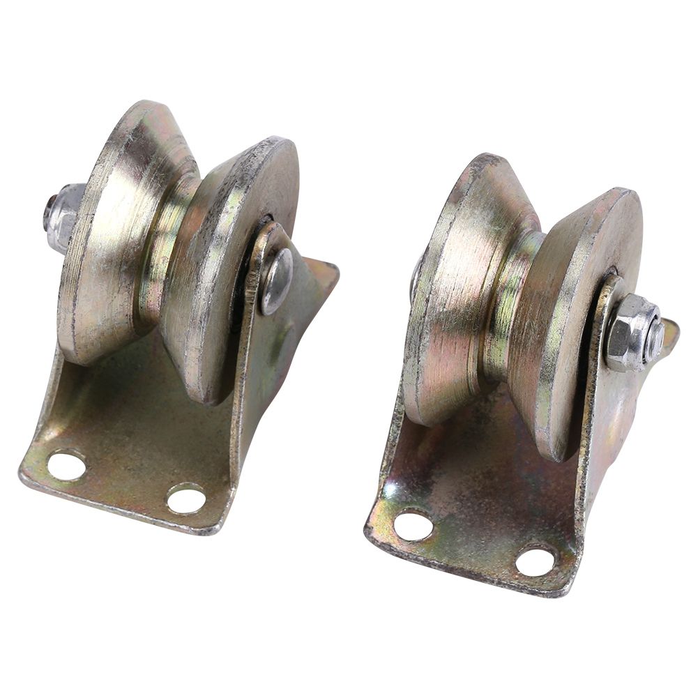 2pcs 2" V Type Wheel Track Rail W/ Bracket Sliding Gate Roller Steel view 7