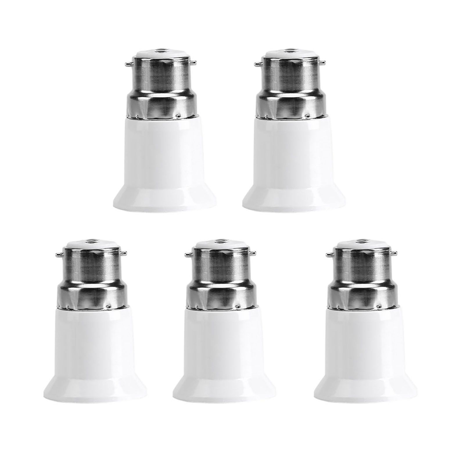 5pcs B22 Male to E27 Female Socket Base Bulb Adapter Converter Lamp Holders