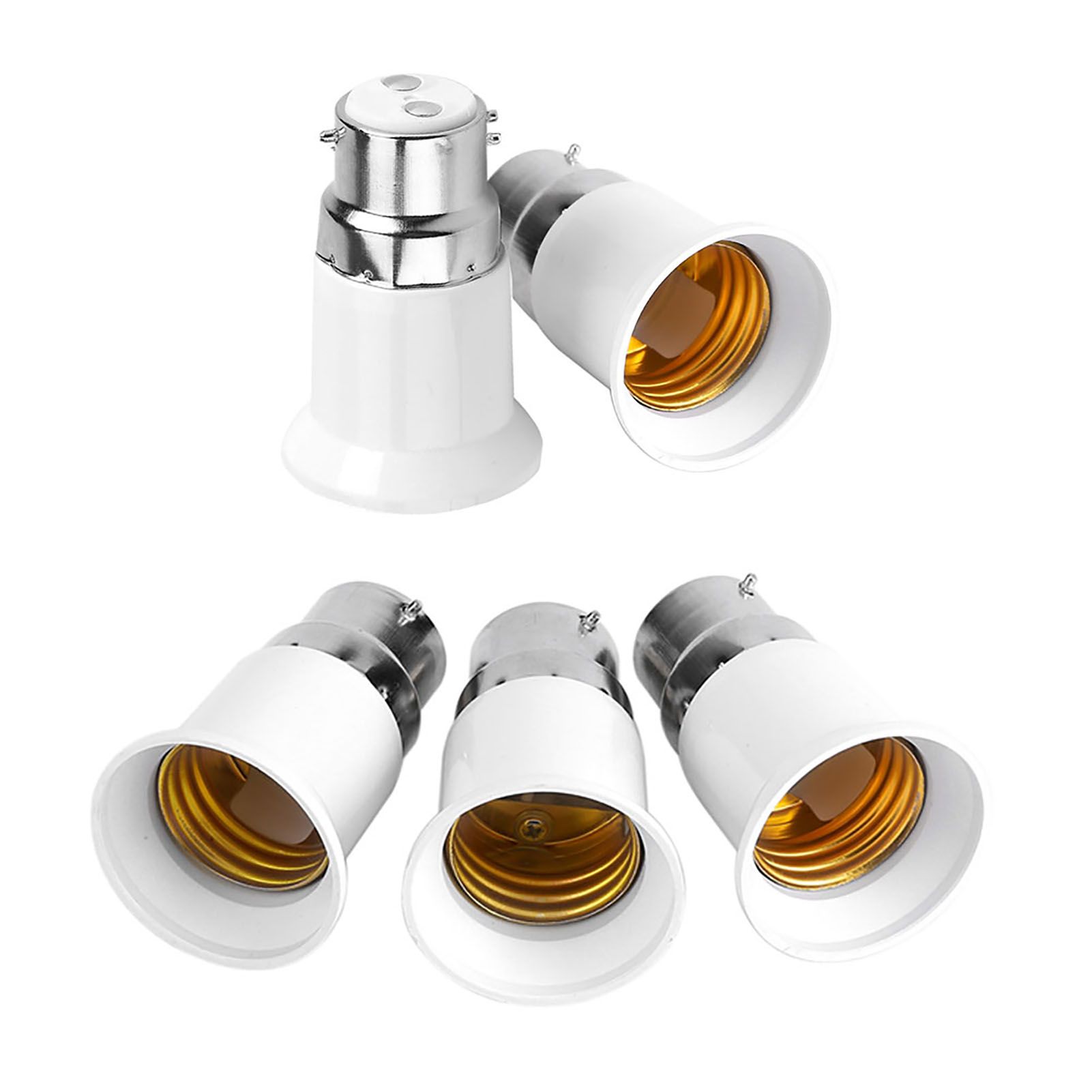 5pcs B22 Male to E27 Female Socket Base Bulb Adapter Converter Lamp Holders view 8