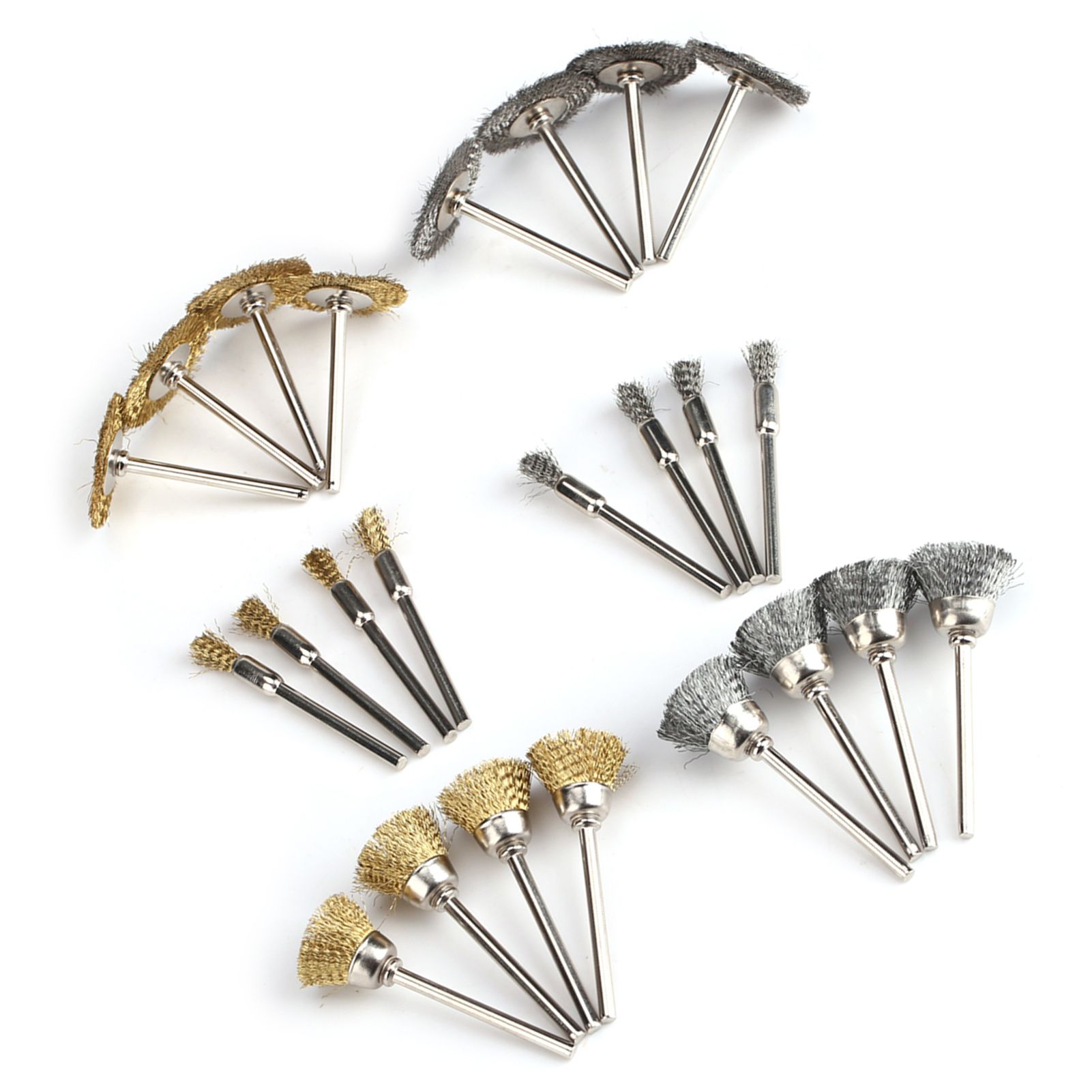24pcs Stainless Steel/Brass Wire Wheel Polishing Brushes for Grinder Drill view 2