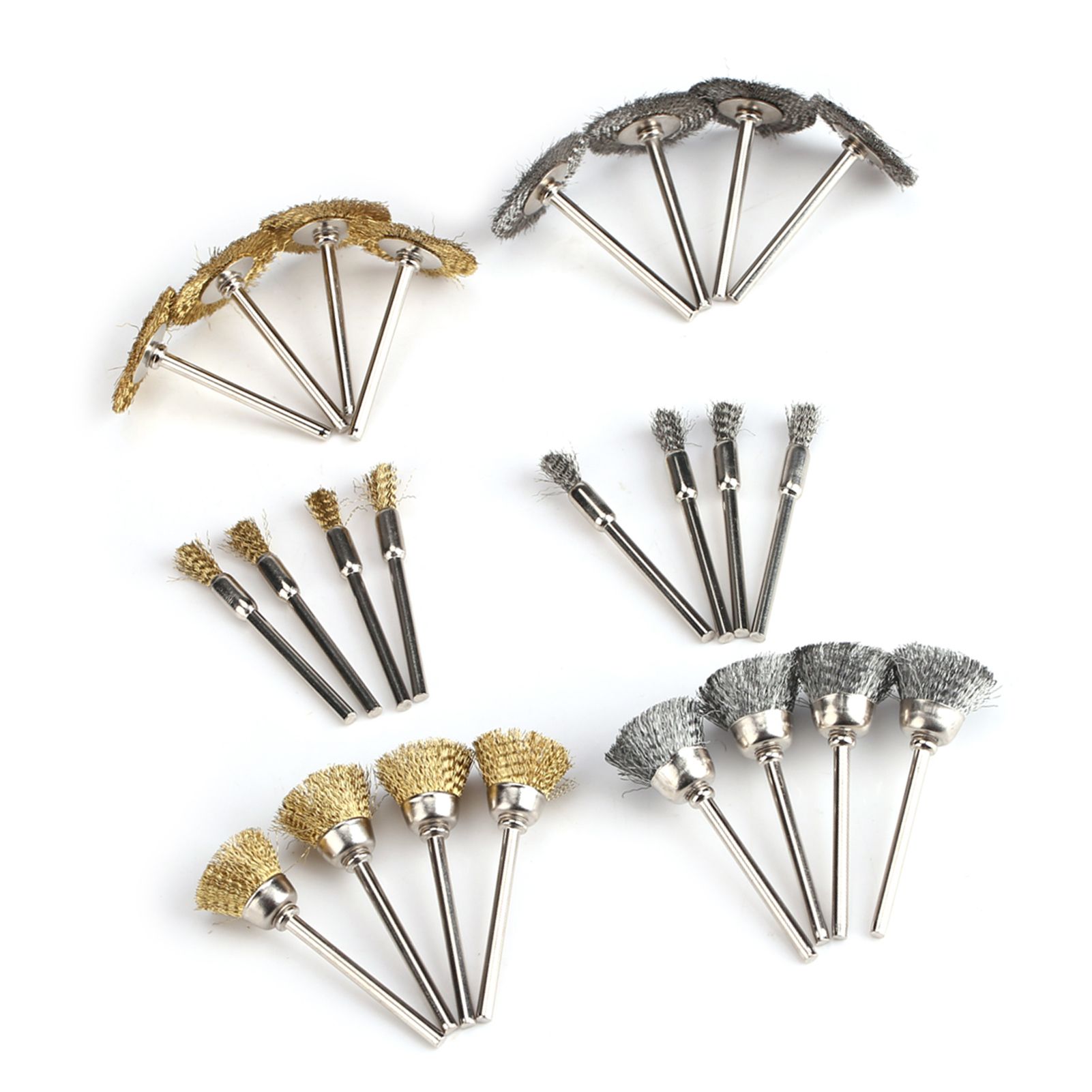 24pcs Stainless Steel/Brass Wire Wheel Polishing Brushes for Grinder Drill view 4