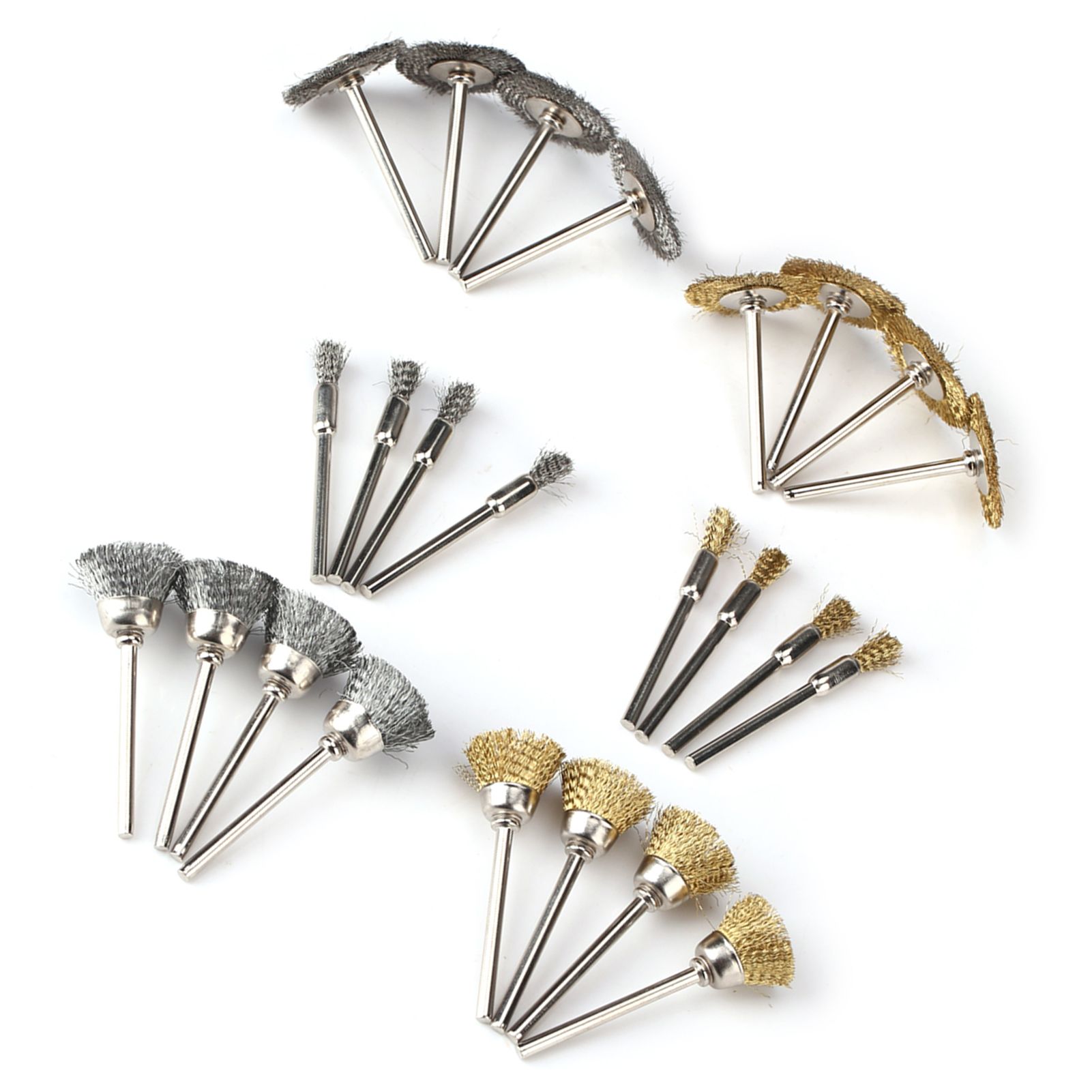 24pcs Stainless Steel/Brass Wire Wheel Polishing Brushes for Grinder Drill view 6