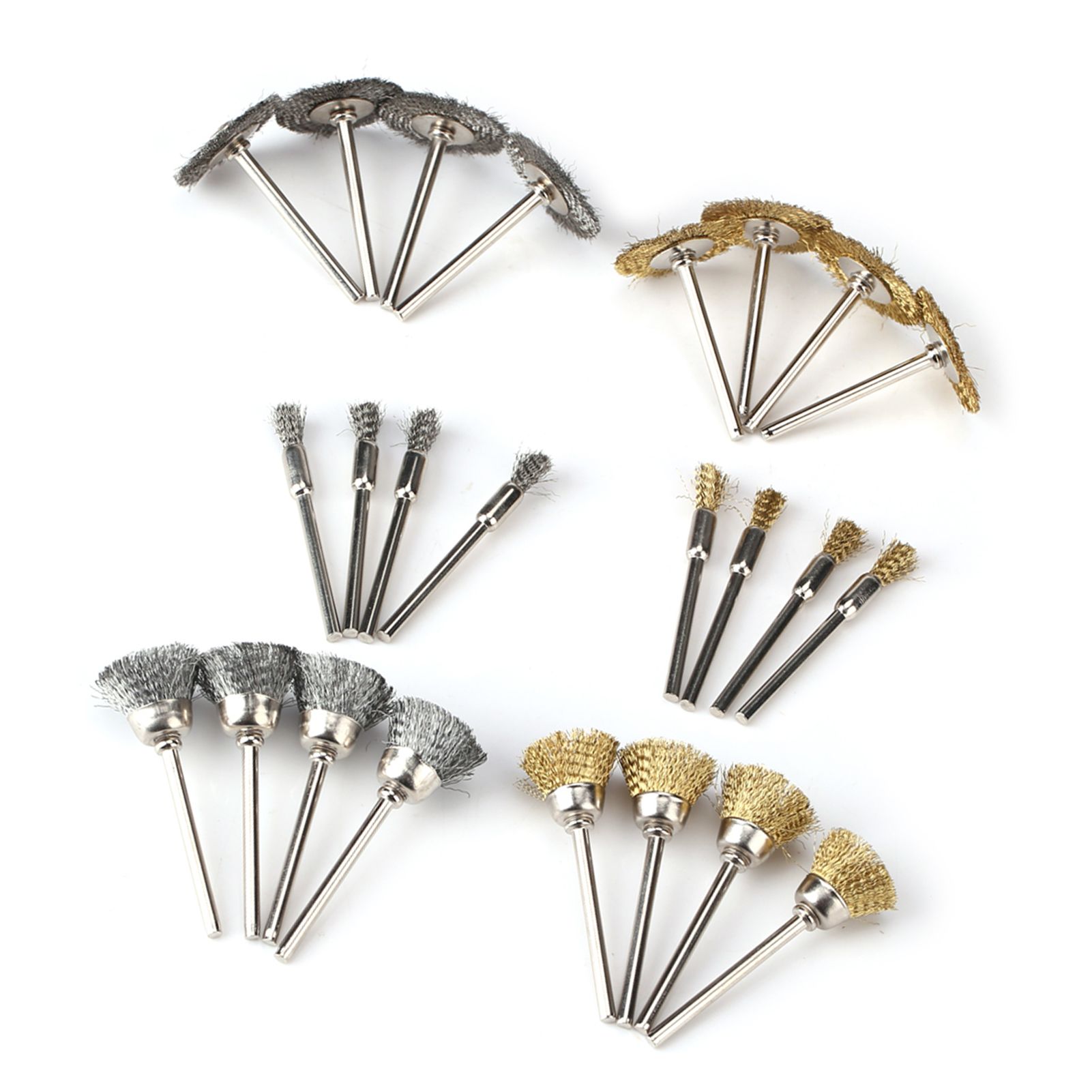 24pcs Stainless Steel/Brass Wire Wheel Polishing Brushes for Grinder Drill view 8