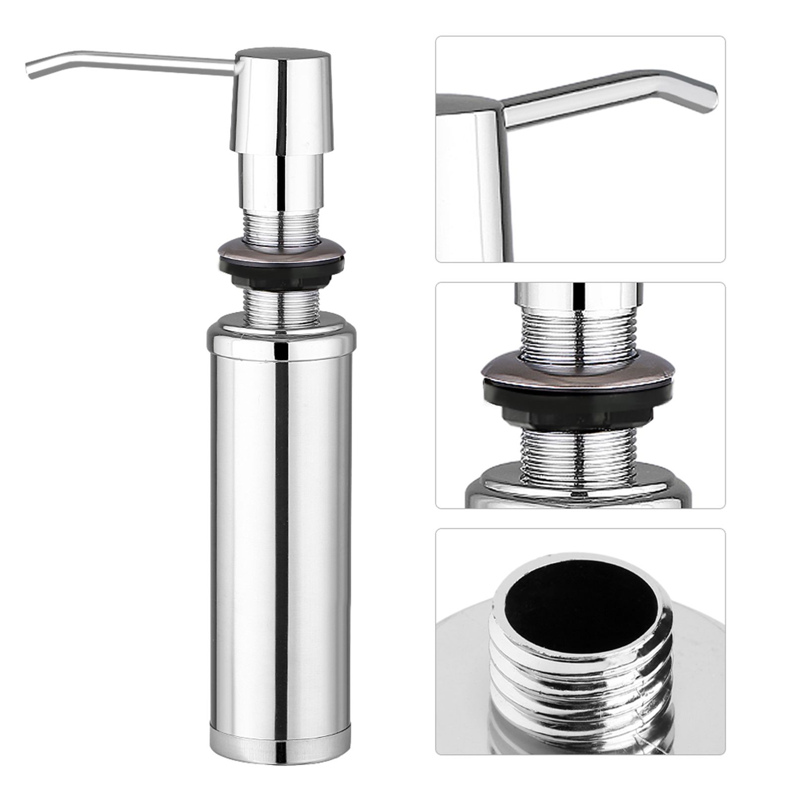 250ML Stainless Steel Liquid Soap Dispenser Bottle Kitchen Bathroom Shower view 2