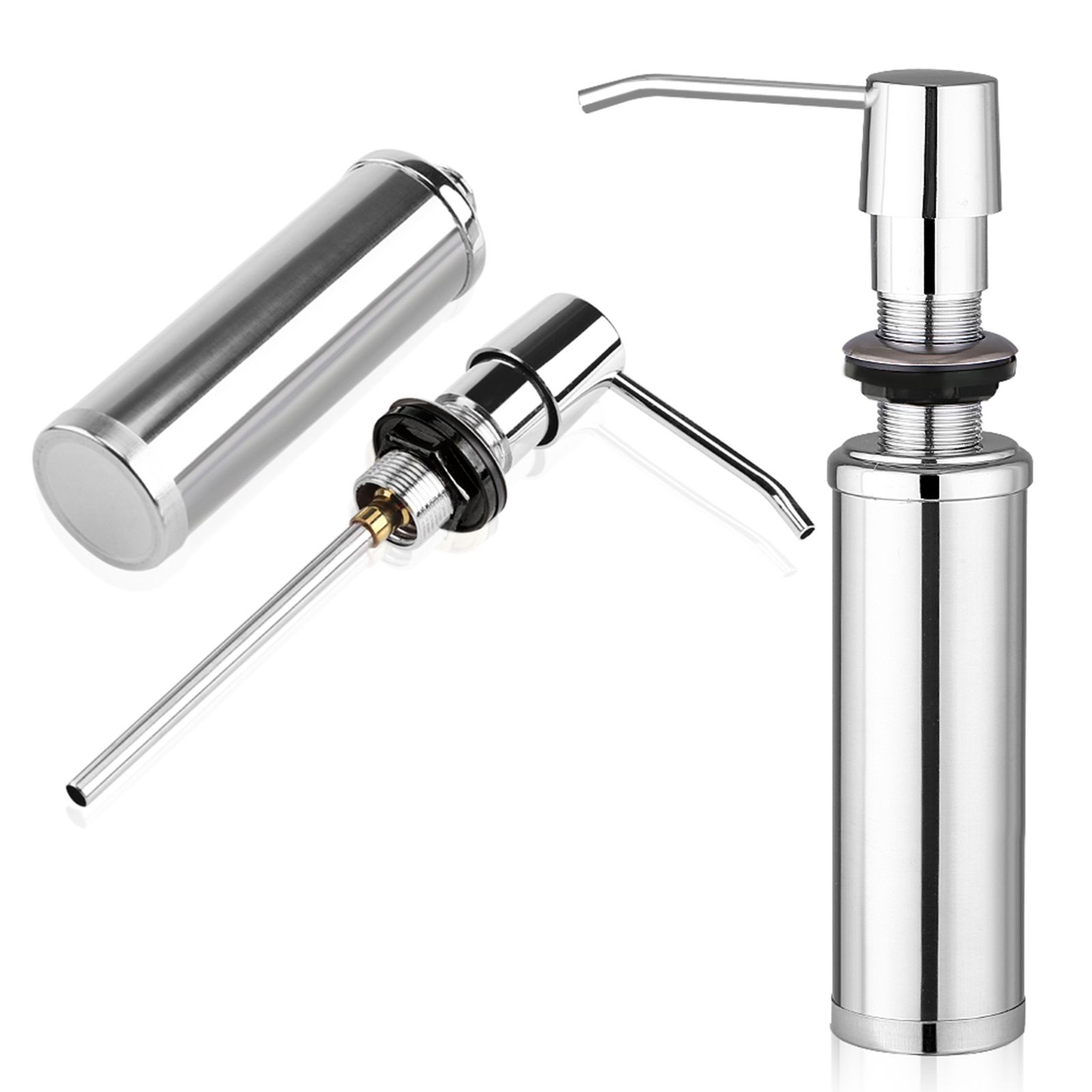 250ML Stainless Steel Liquid Soap Dispenser Bottle Kitchen Bathroom Shower view 3