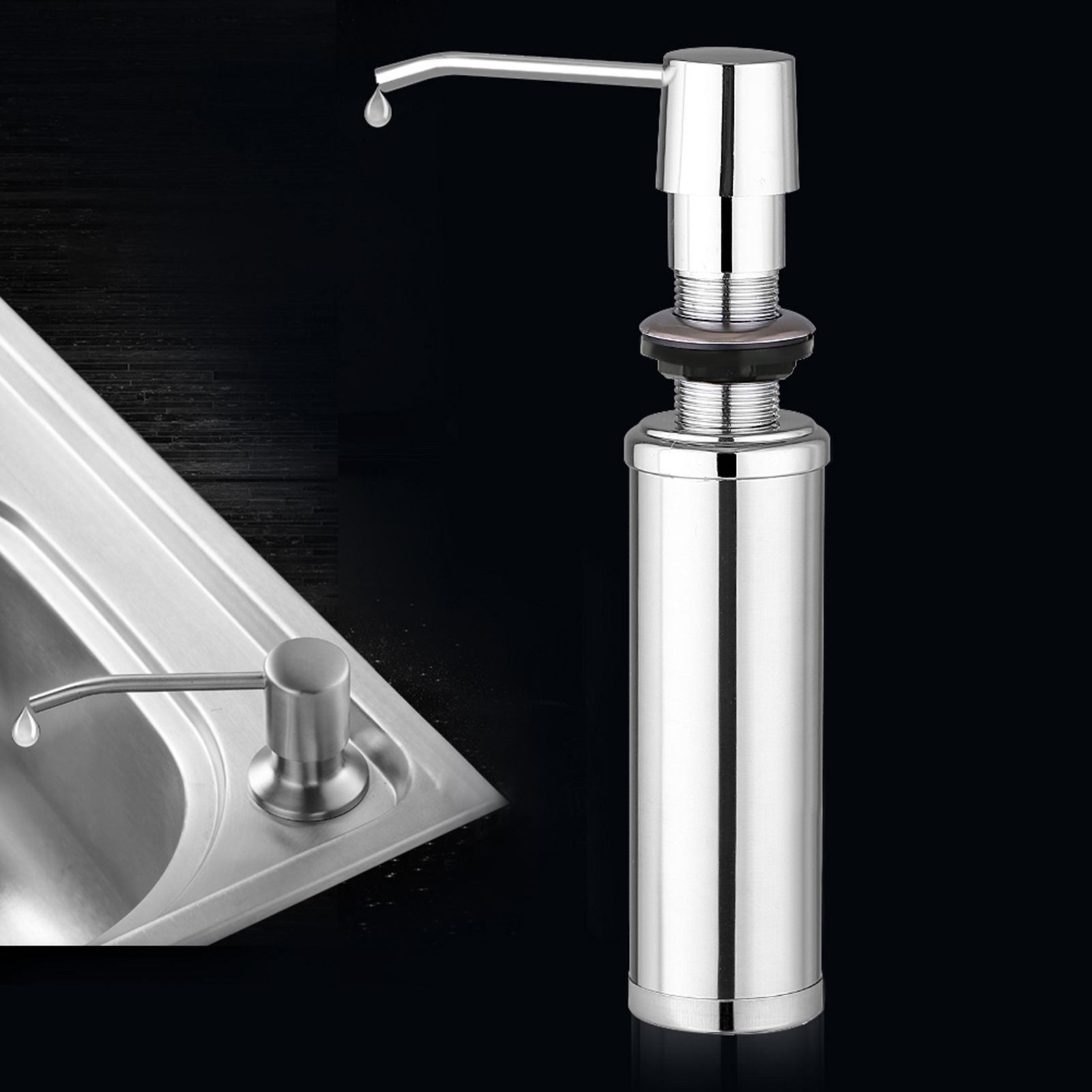 250ML Stainless Steel Liquid Soap Dispenser Bottle Kitchen Bathroom Shower view 5