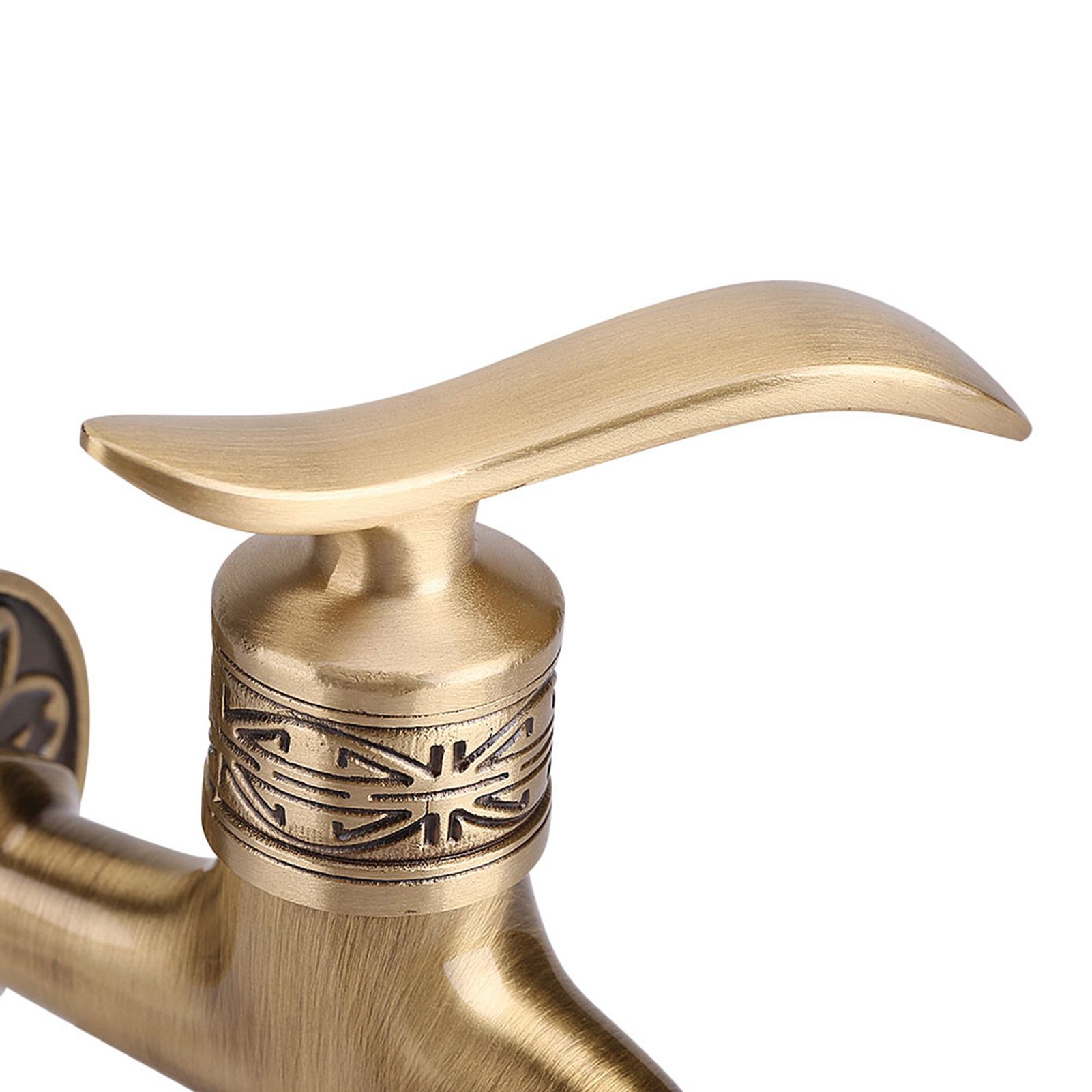 Antique Style Brass Washing Machine Faucet Wall Mount Laundry Cold Water Tap view 15
