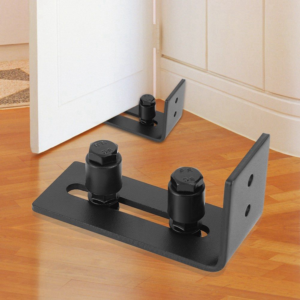 Carbon Steel Adjustable Wall Mount Sliding Barn Door Bottom Floor Guide Hardware view 12