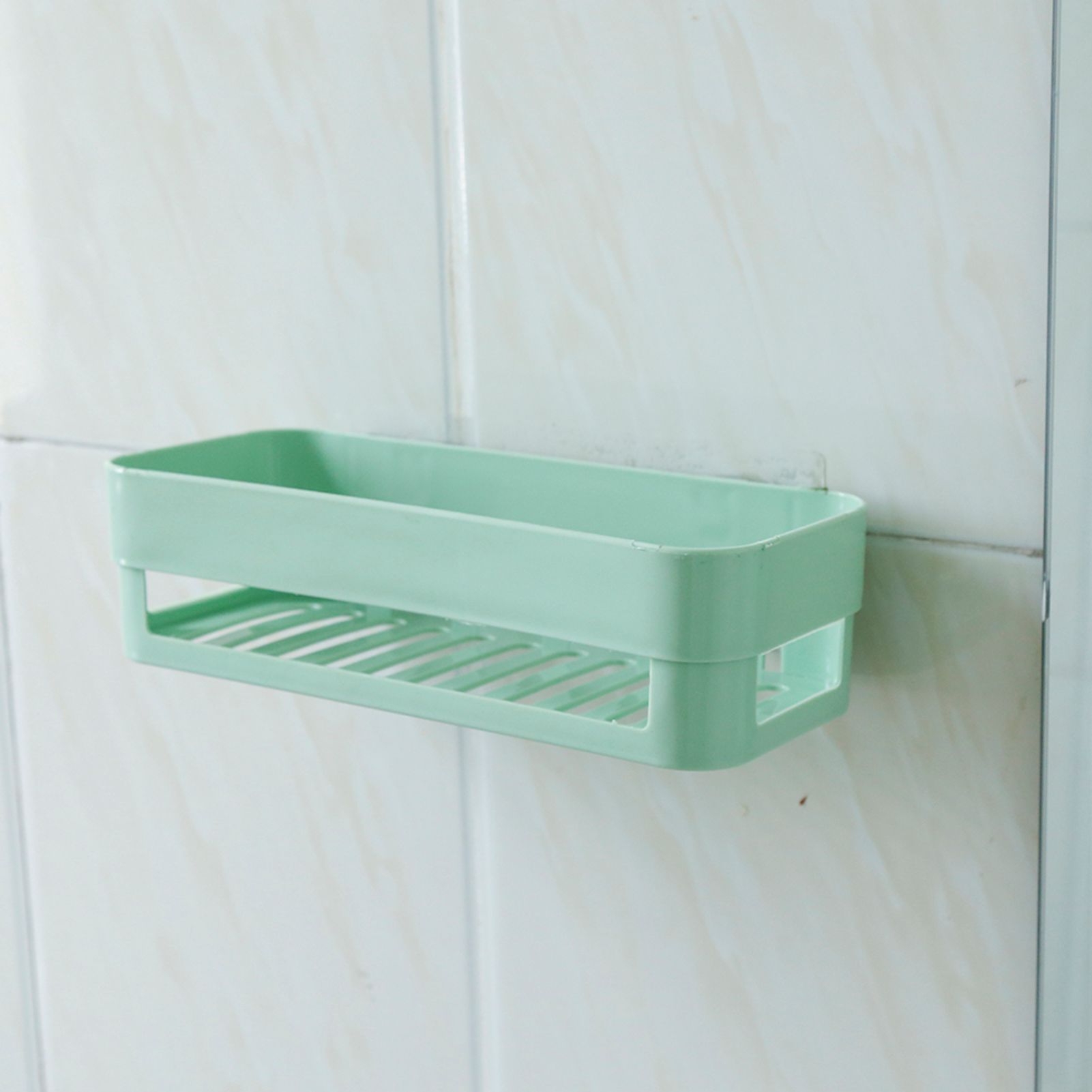1Pc New Stick Type Bathroom Kitchen Corner Wall Storage Rack Organizer Shower view 2