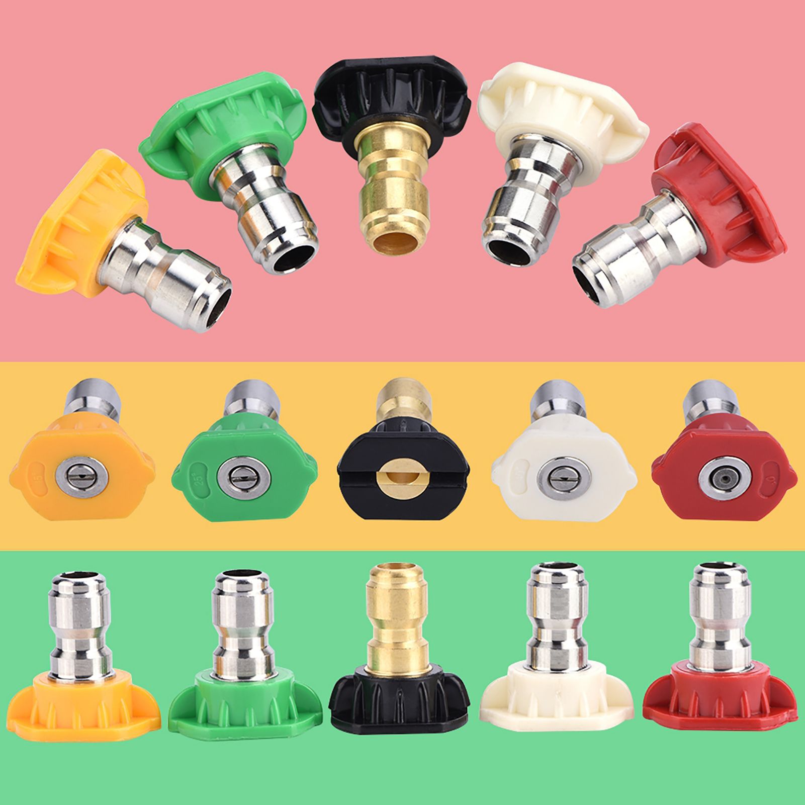 5pcs New Pressure Washer Spray Nozzles Tip Set Variety Degrees For Quick view 11
