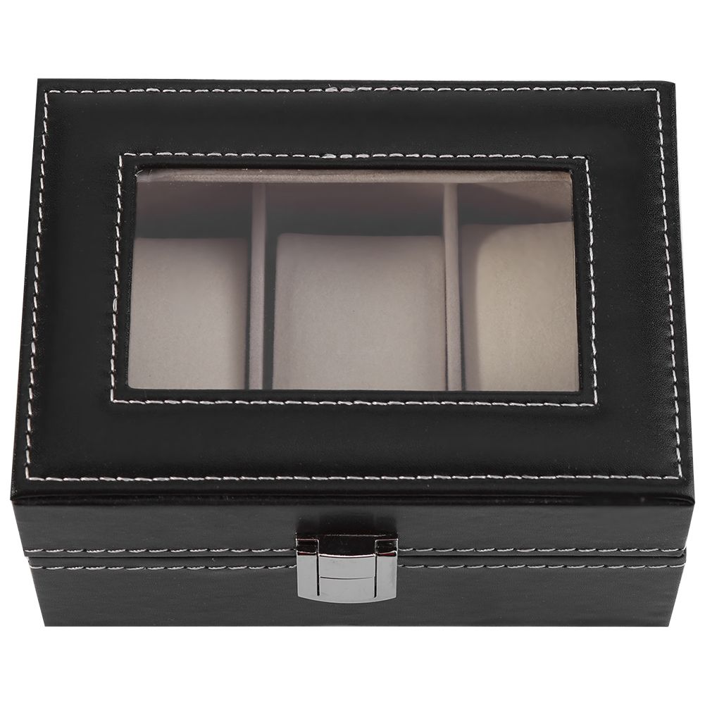 1Pc High Grade 3 Slots PU Leather Box Case For Watch Jewellery Display Storage view 9
