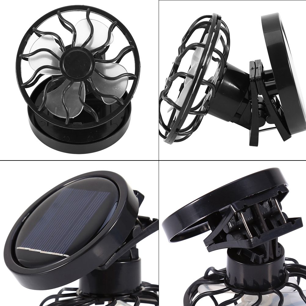 Electric Mini Clip on Solar Fan Air Conditioner Cooling Cell Fan Travel view 9