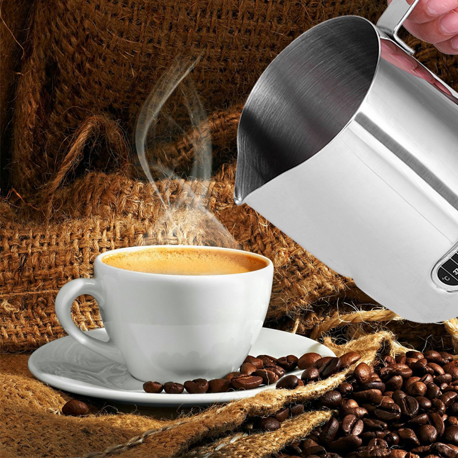 600ml Stainless Steel Milk Frothing Pitcher Espresso Coffee Cup Mugs with view 4