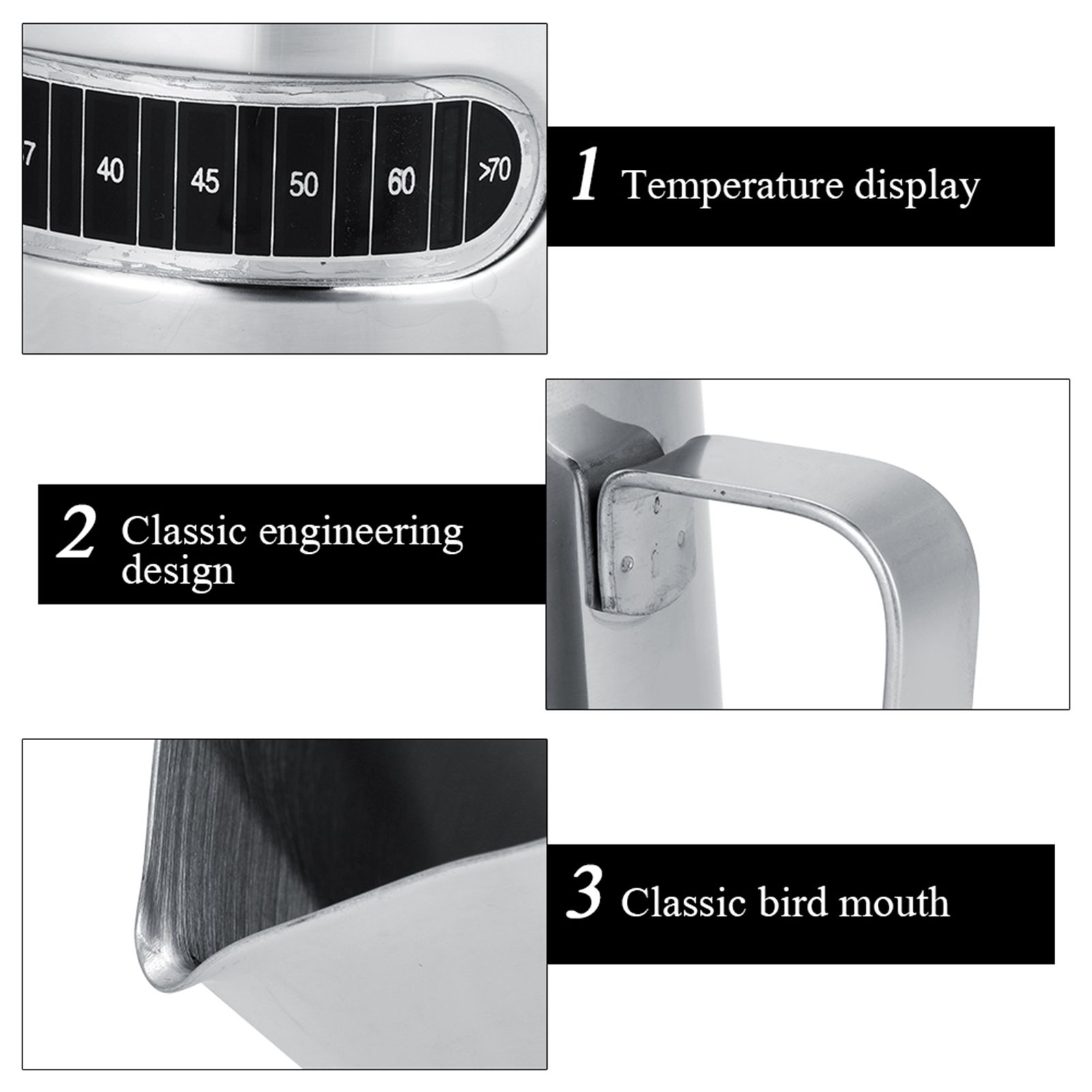 600ml Stainless Steel Milk Frothing Pitcher Espresso Coffee Cup Mugs with view 5