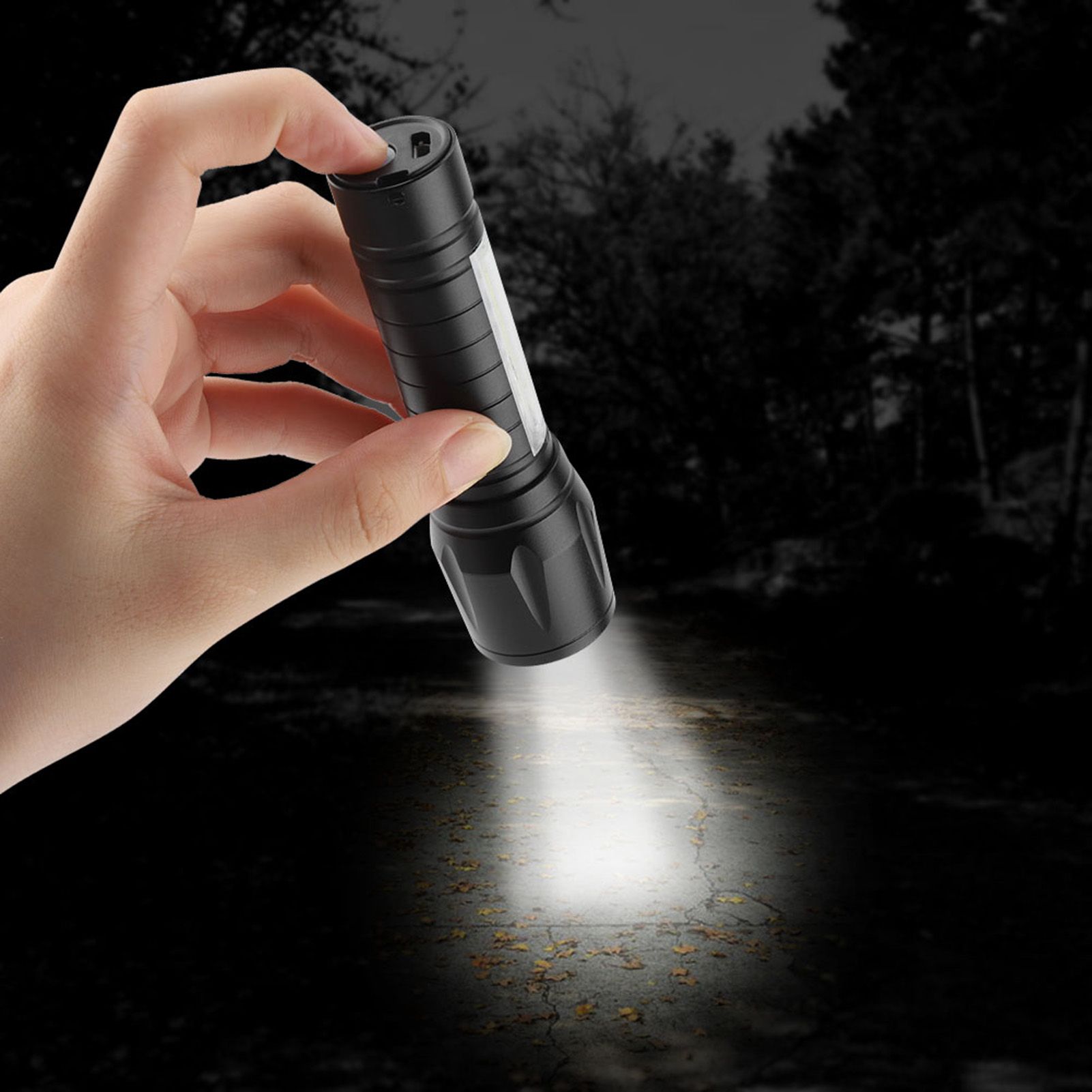 Portable XPE + COB Waterproof Telescopic Zoom 3 Modes LED Torch Outdoor view 3