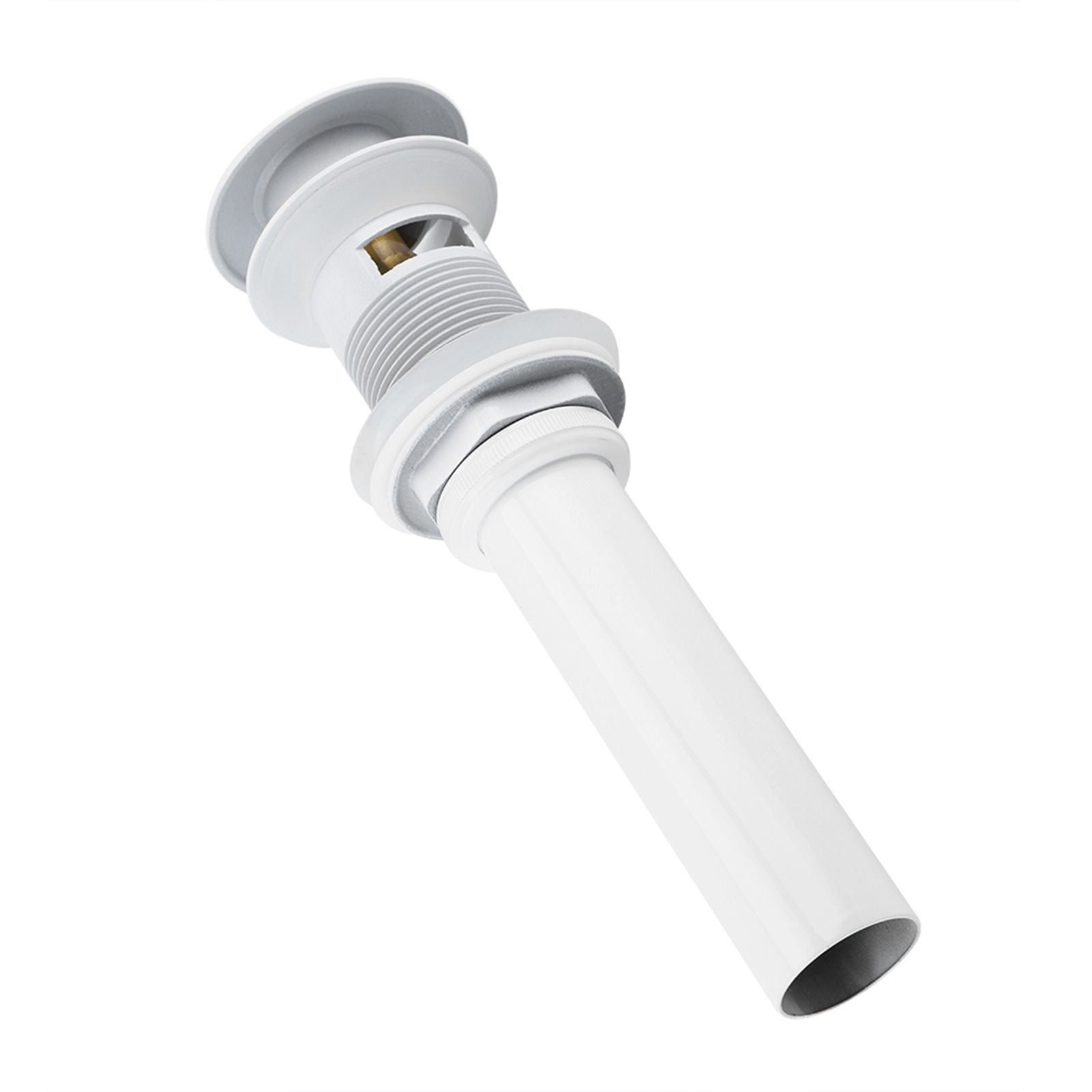 Kitchen Bathroom Basin Sink White Coating Brass Pop Up Drain Stopper with view 5