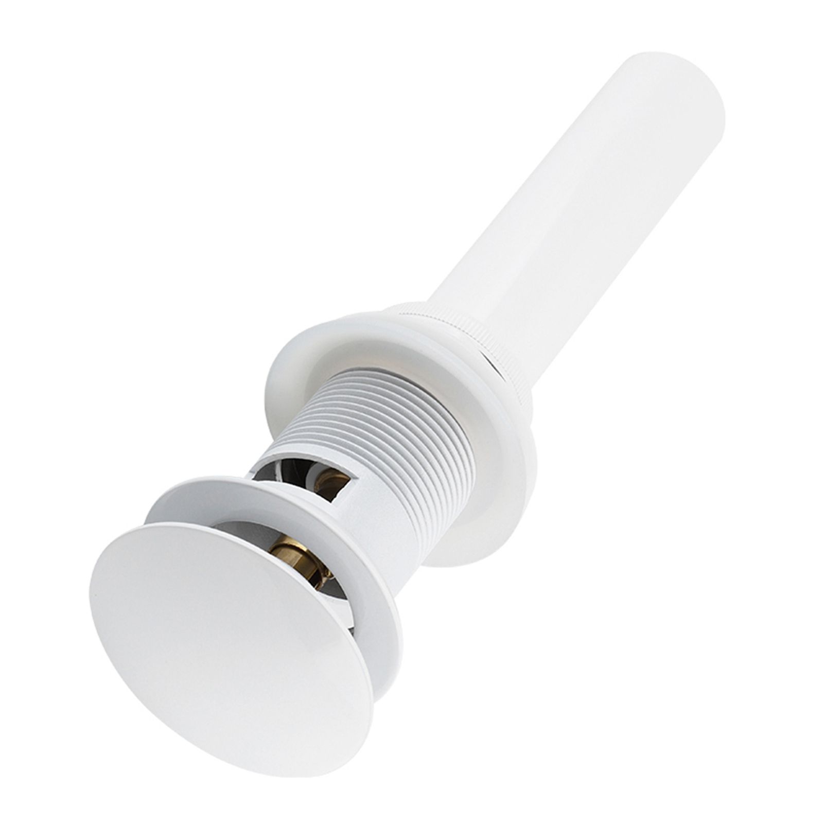 Kitchen Bathroom Basin Sink White Coating Brass Pop Up Drain Stopper with view 9