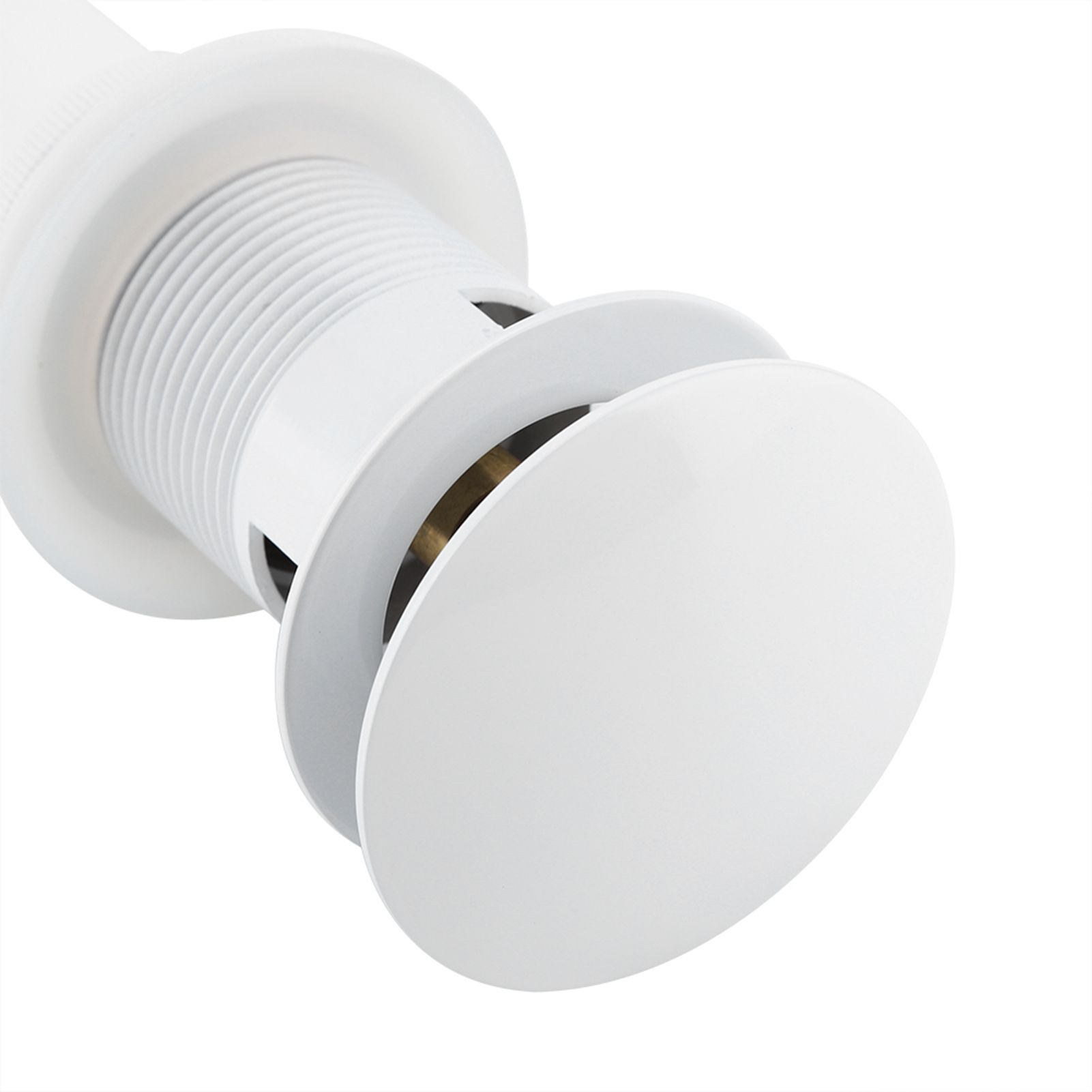 Kitchen Bathroom Basin Sink White Coating Brass Pop Up Drain Stopper with view 13