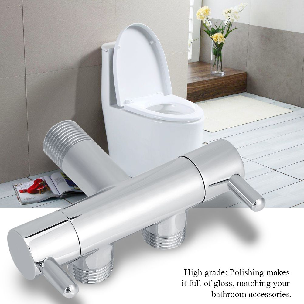 Brass Two Way Valve Faucet Outlet Water Distribution Polishing for Toilet view 8