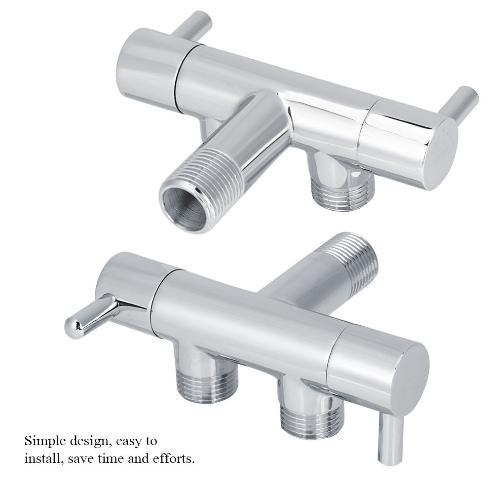 Brass Two Way Valve Faucet Outlet Water Distribution Polishing for Toilet view 9